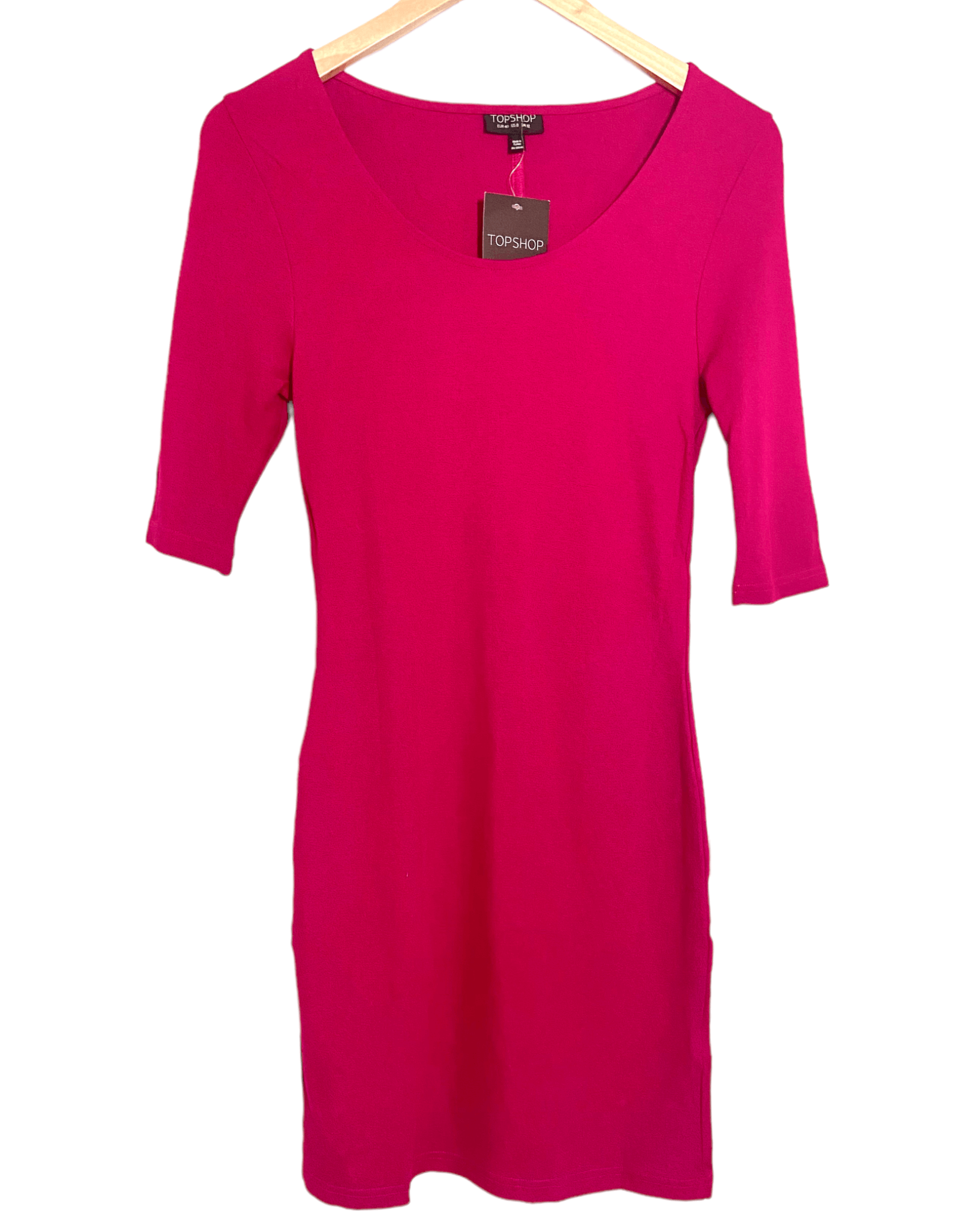 Cool Winter TOPSHOP berry pink bodycon dress
