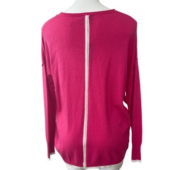 Light Summer Buffalo David Bitton pink stripe cashmere sweater