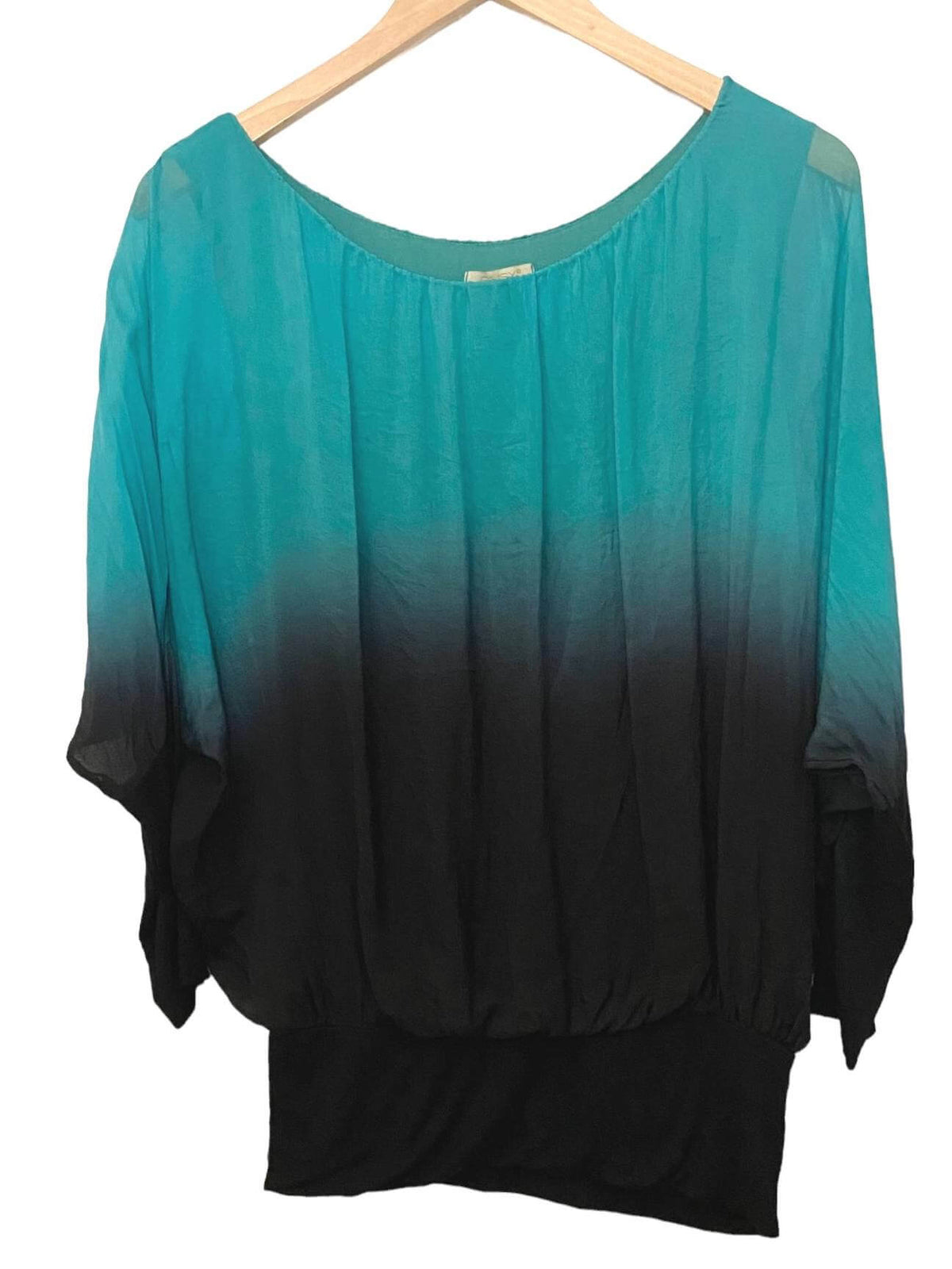 Dark Autumn GIUSY ITALY silk ombre blouse