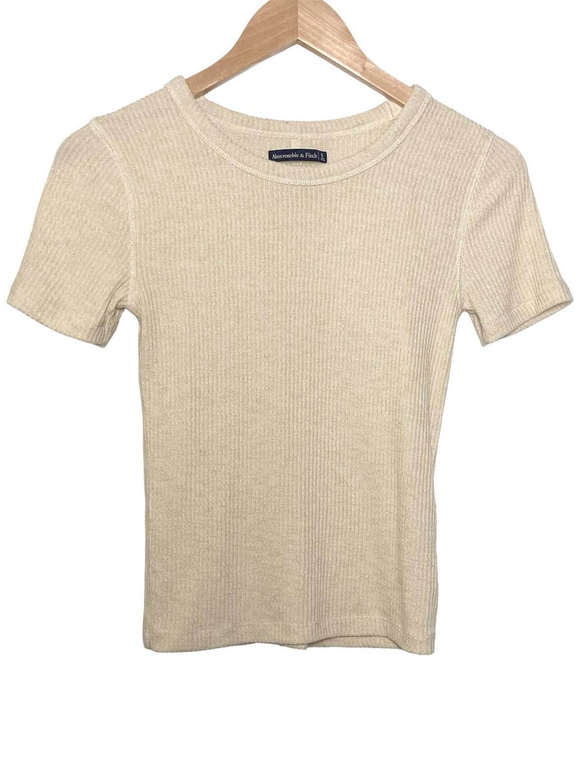 Dark Autumn ABERCROMBIE &amp; FITCH ecru ribbed top