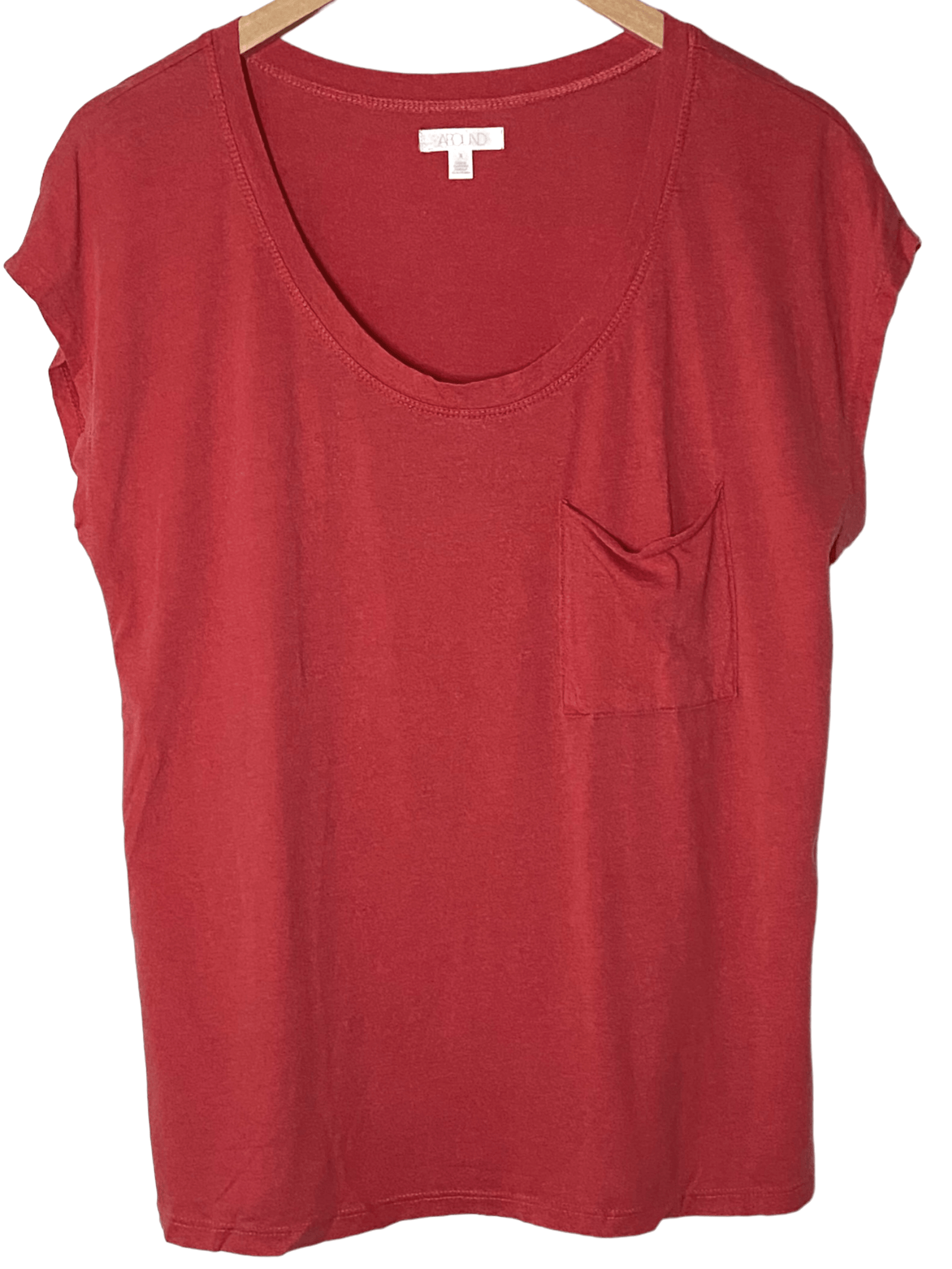 Dark Autumn ABOUND red pocket tee