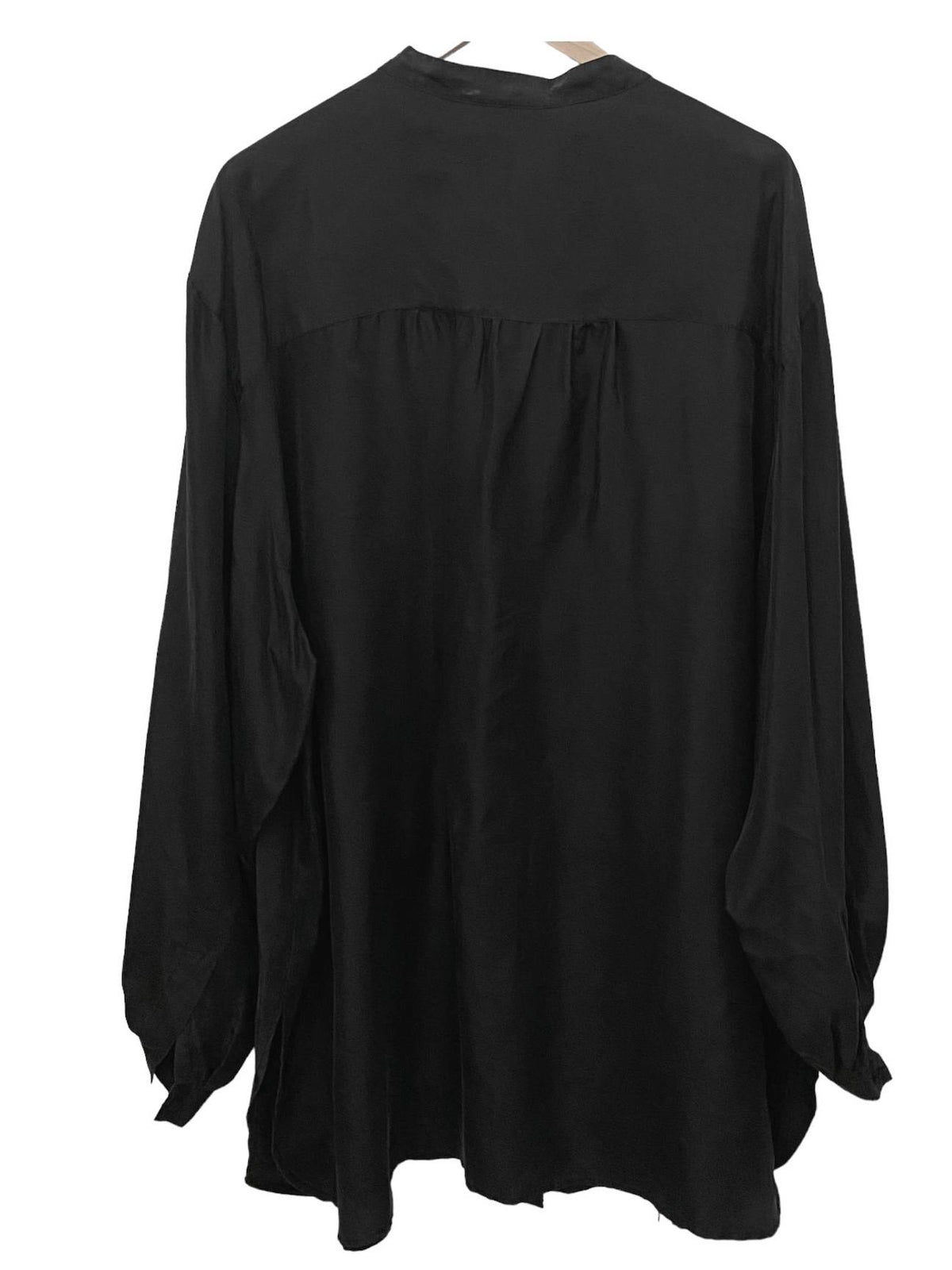 Dark Autumn ADRIAN JORDAN charcoal gray silk blouse