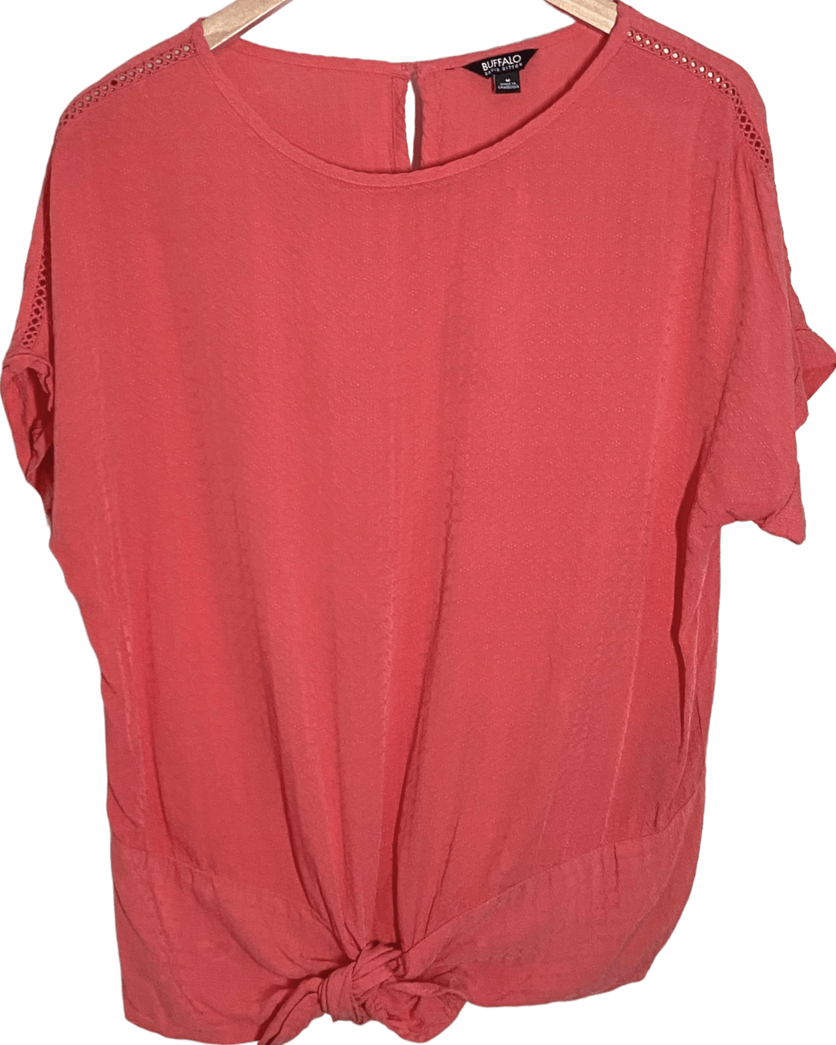 Dark Autumn BUFFALO DAVID BITTON tie-front orange top