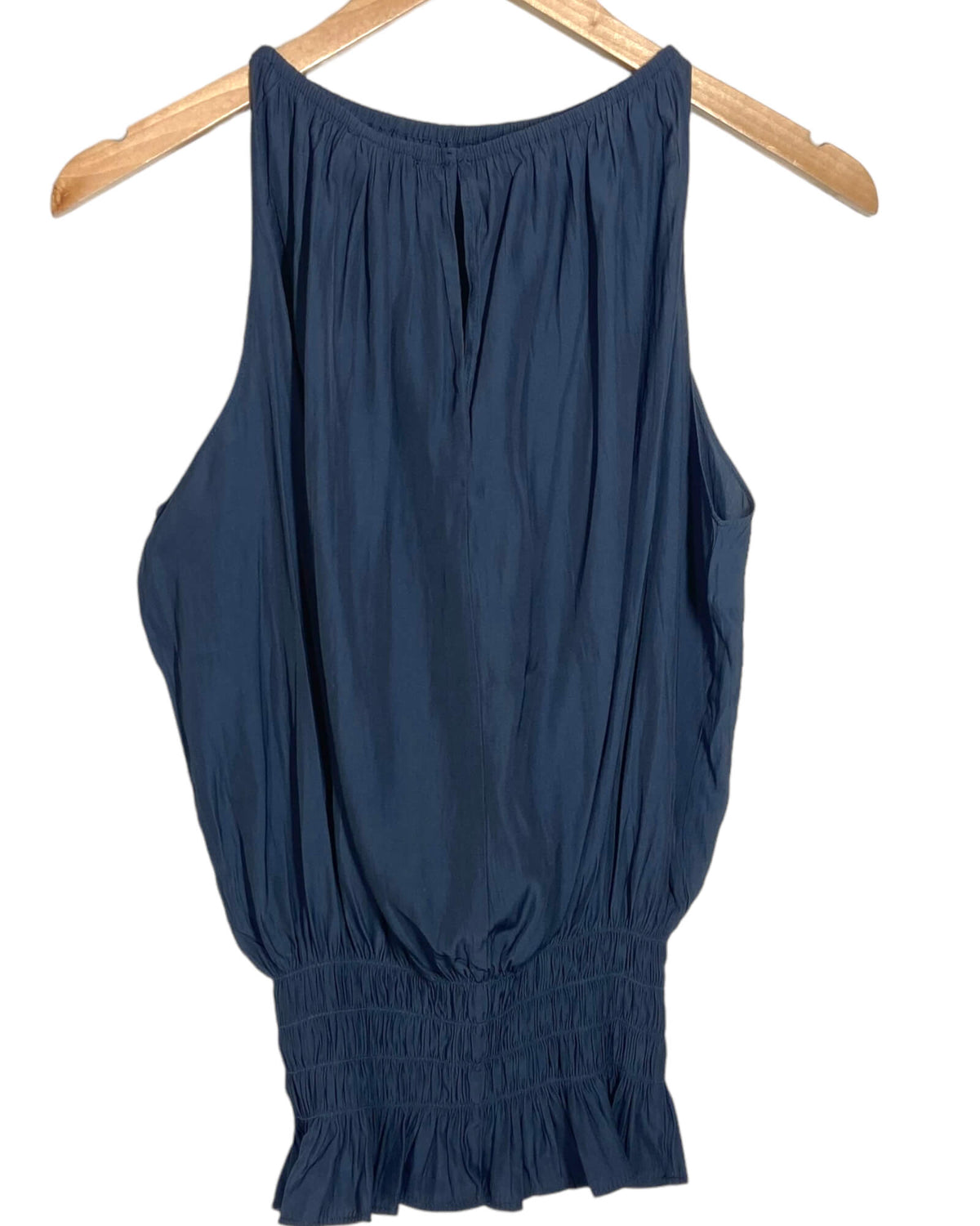 Dark Autumn CATHERINE MALANDRINO twilight blue sleeveless blouse