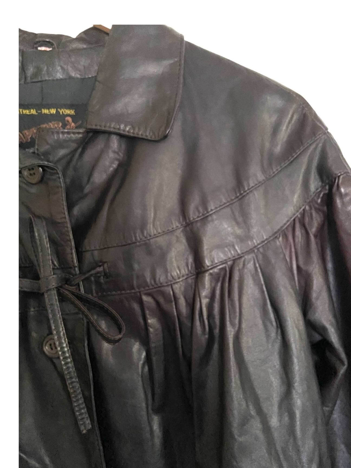 Dark Autumn CUIR TRAPPEUR tobacco brown leather jacket