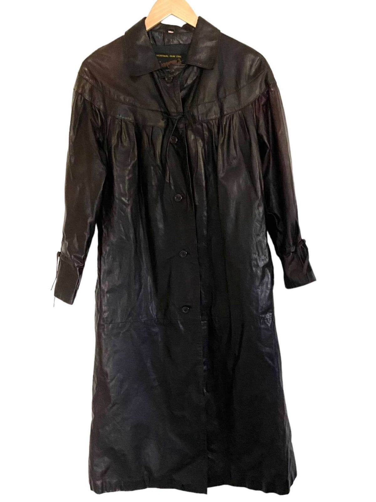 Dark Autumn CUIR TRAPPEUR tobacco brown leather duster jacket