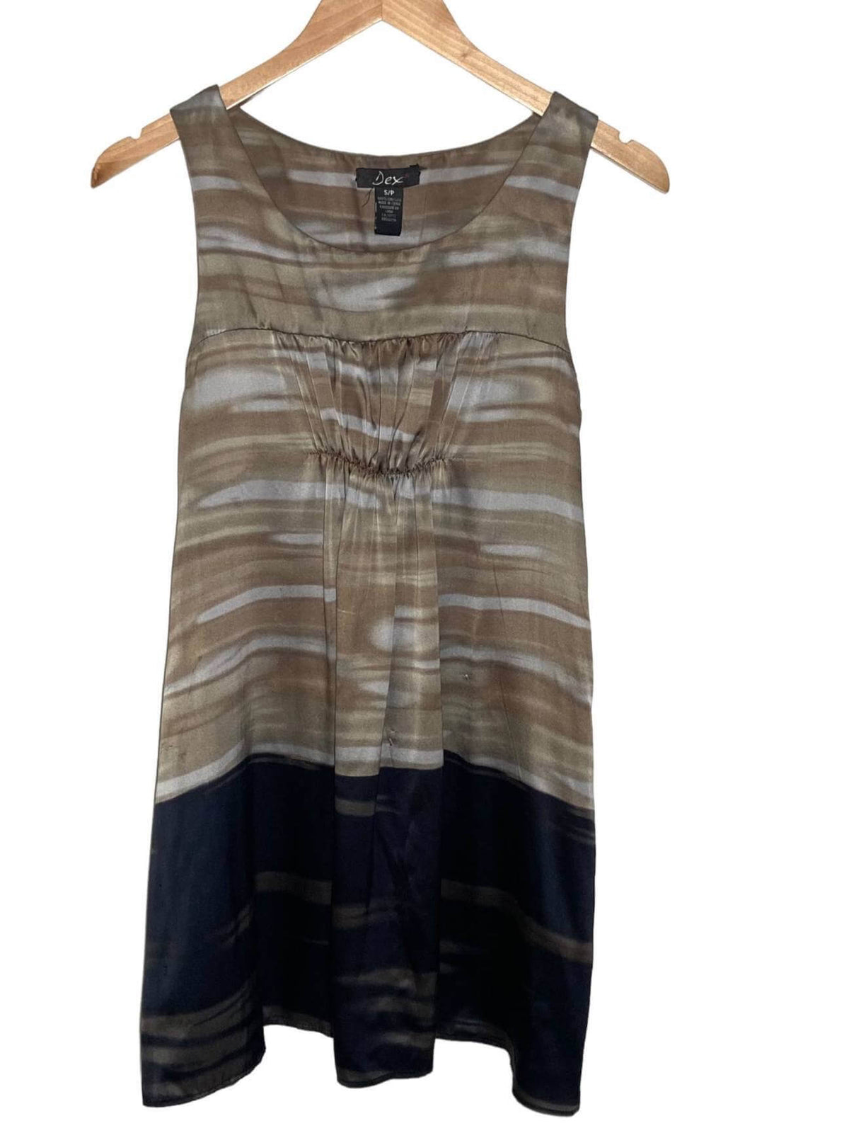 Dark Autumn DEX  black and brown watercolor silk tunic