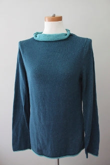 Dark Autumn INDIGENOUS One Weave teal sweater