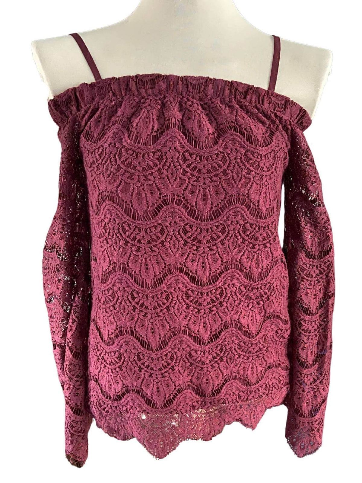 Dark Autumn NO BOUNDARIES wine lace blouse