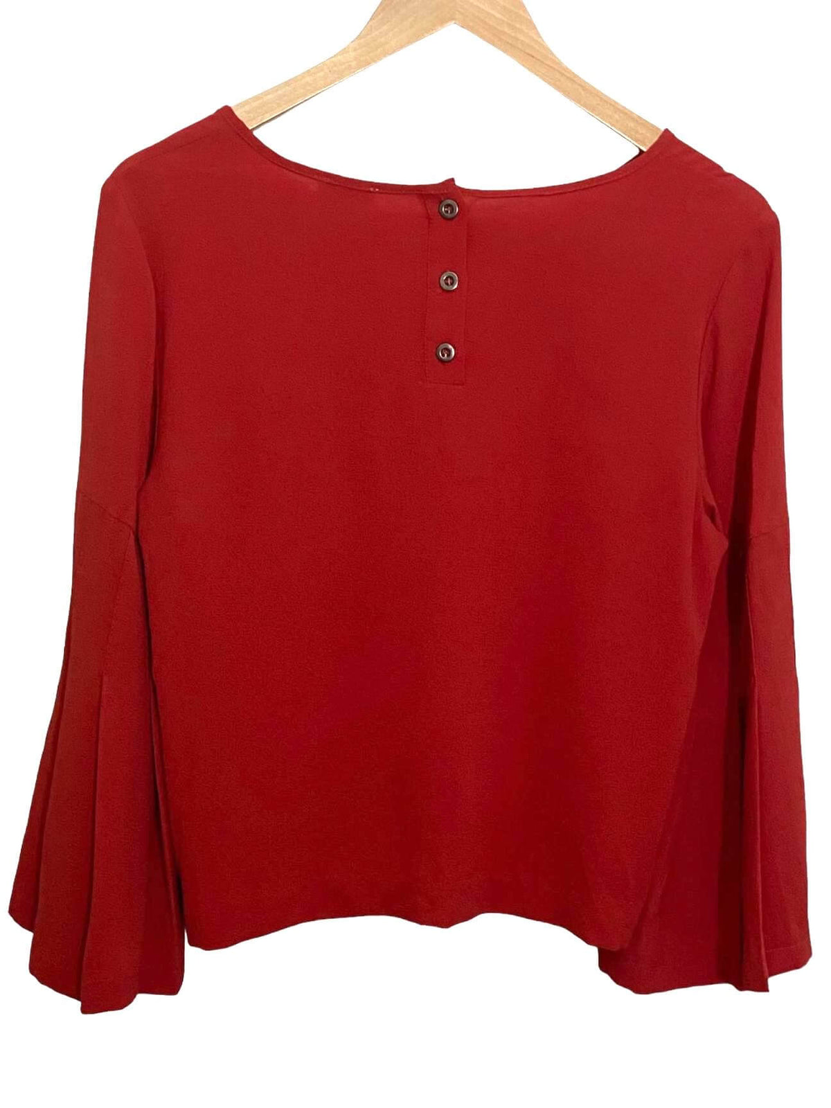 Dark Autumn SPENCE red currant bell sleeve top
