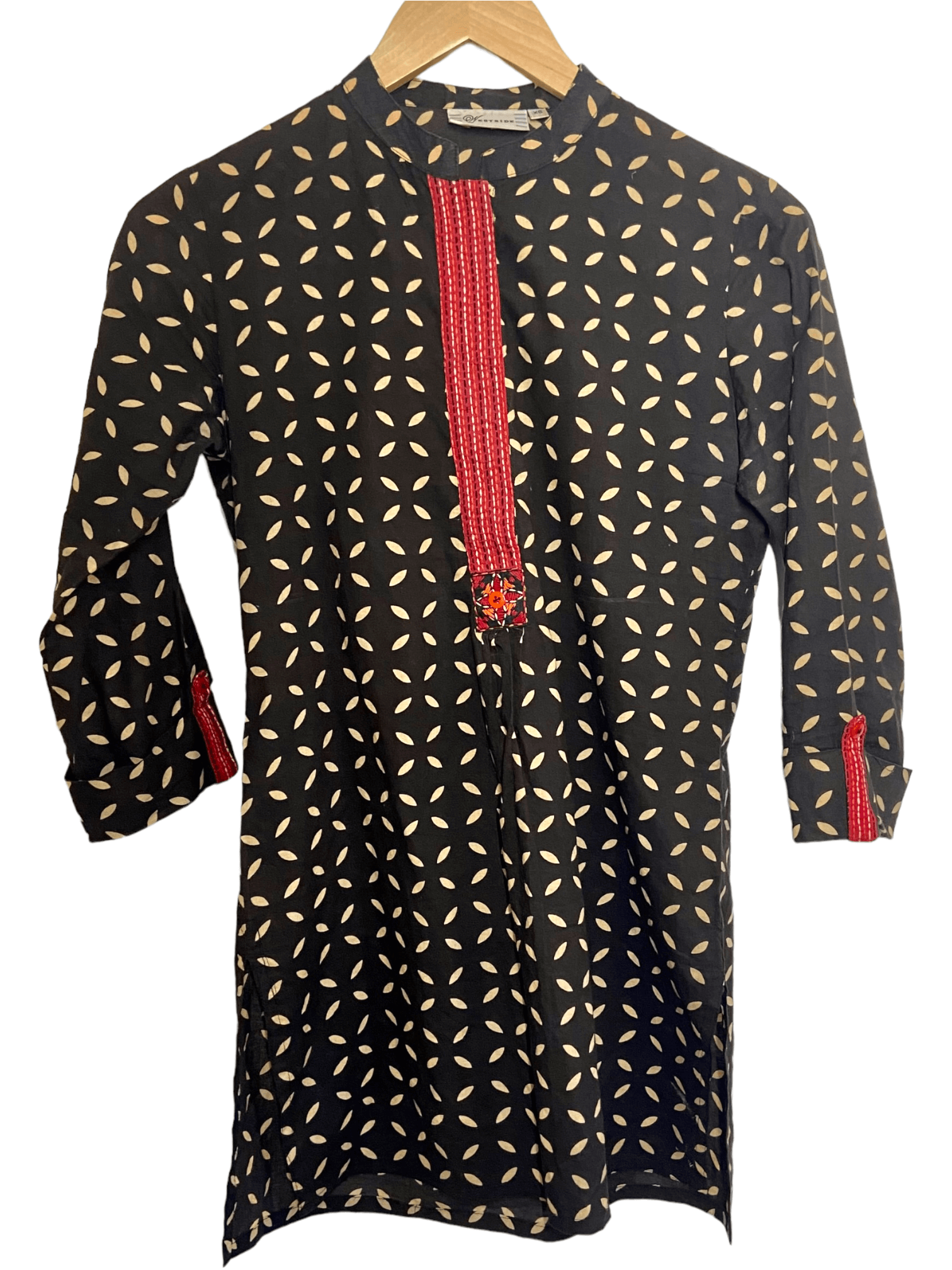 Dark Autumn WESTSIDE black and tan leaf print tunic