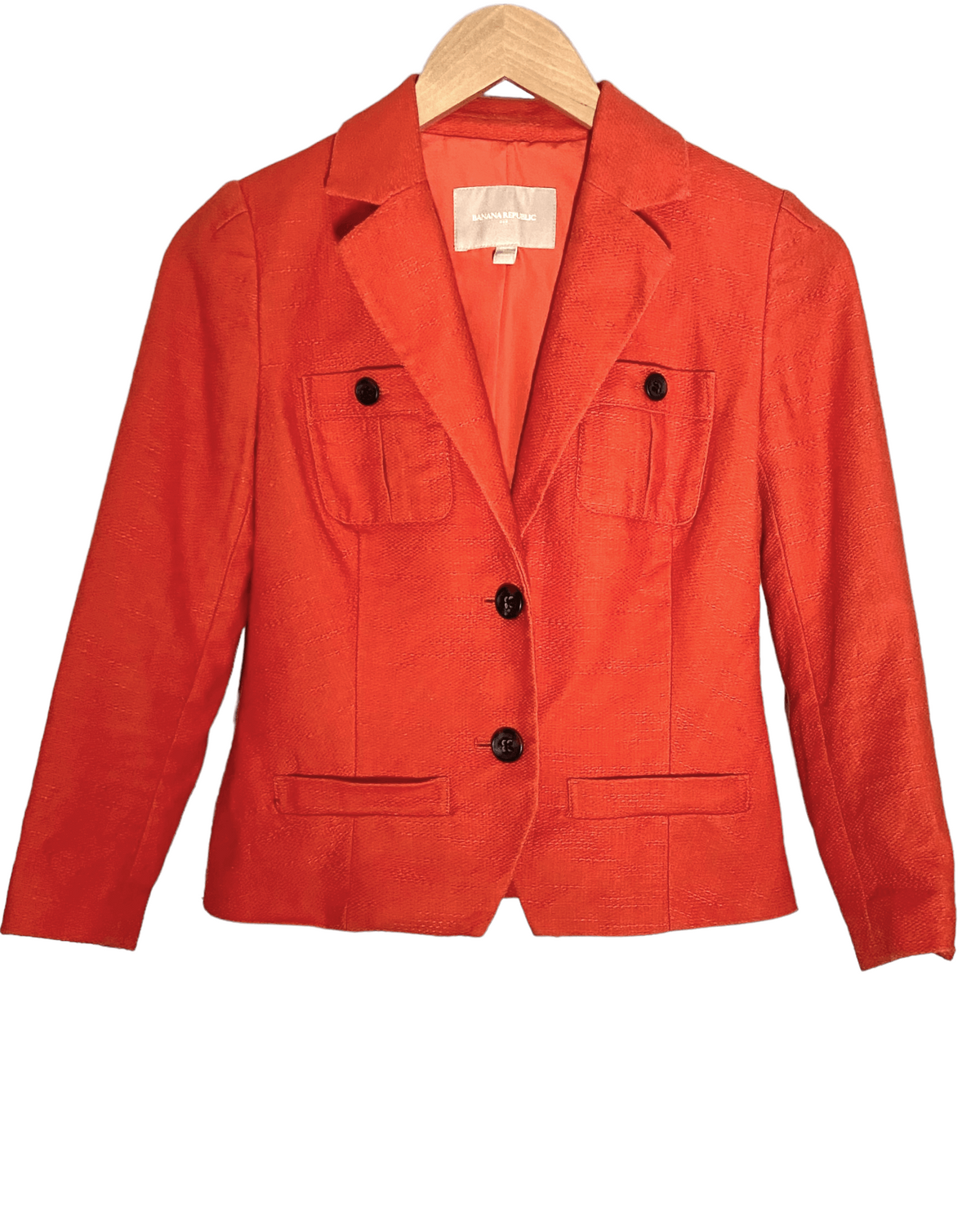 Dark Winter BANANA REPUBLIC tanzania orange linen blazer