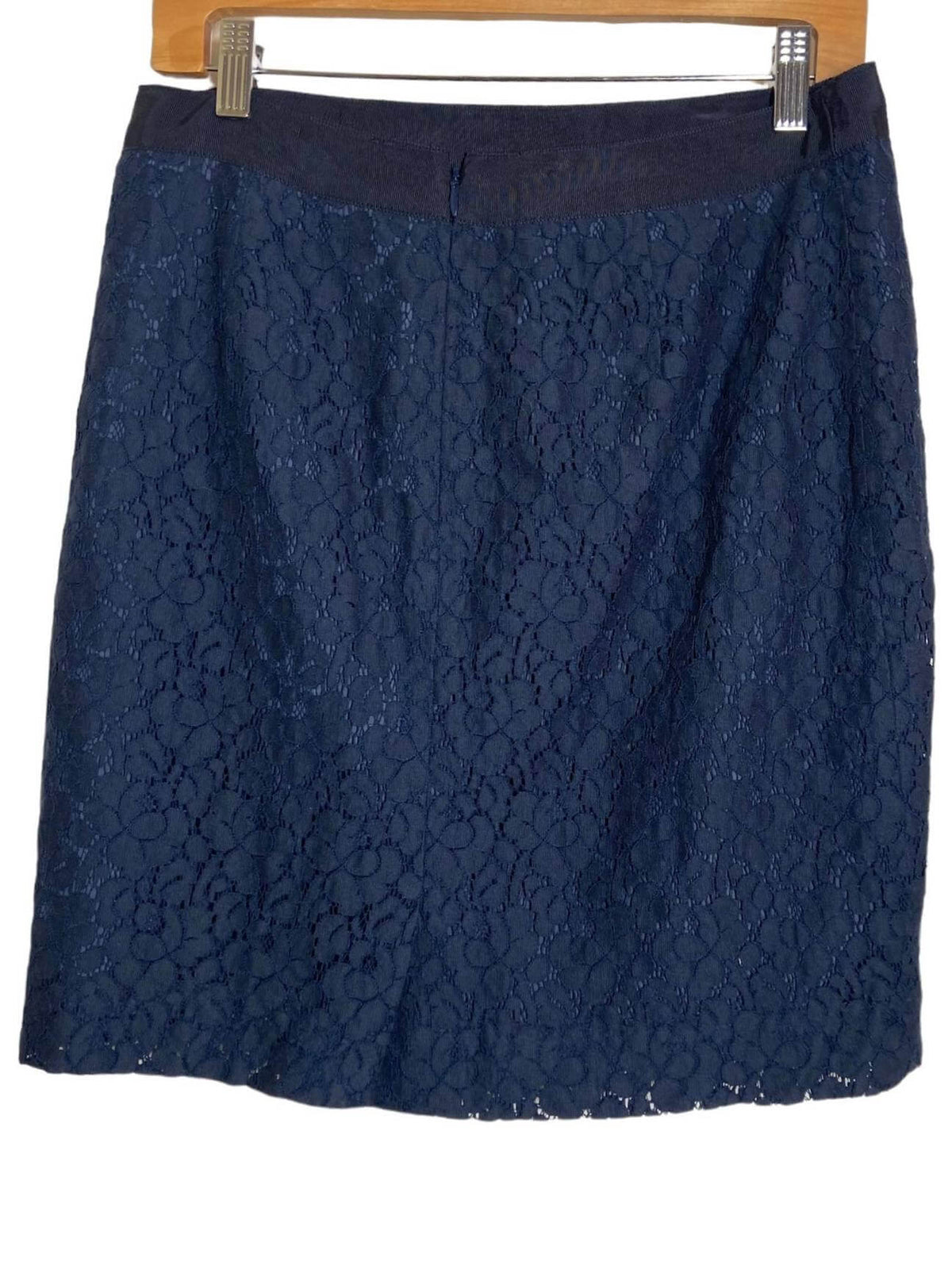 Dark Winter J.CREW navy lace pencil skirt