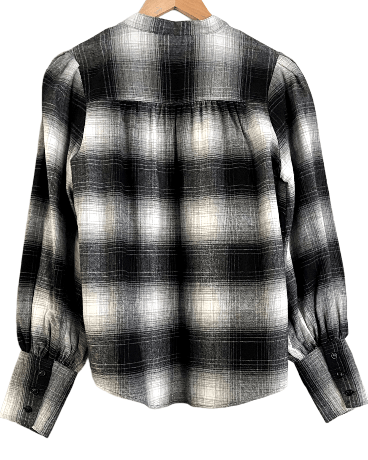 Dark Winter BANANA REPUBLIC plaid puff sleeve shirt