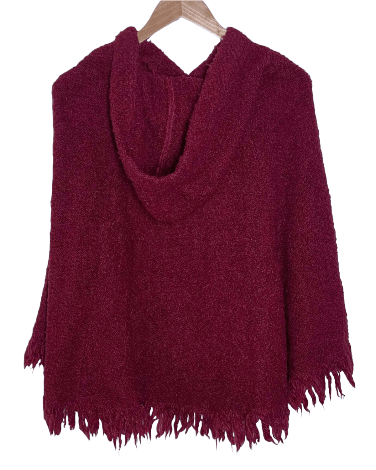 Dark Winter BRANIGAN WEAVERS﻿ burgundy hooded wool cape