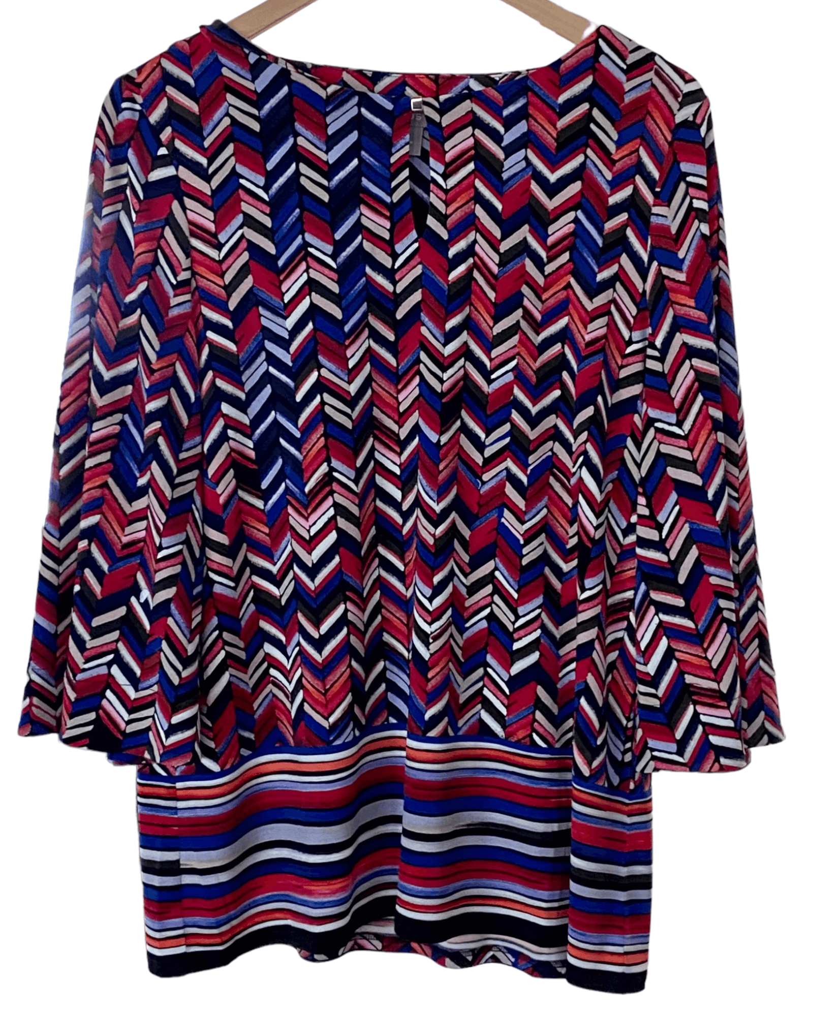 Dark Winter CHICO'S colorful zig-zag print blouse