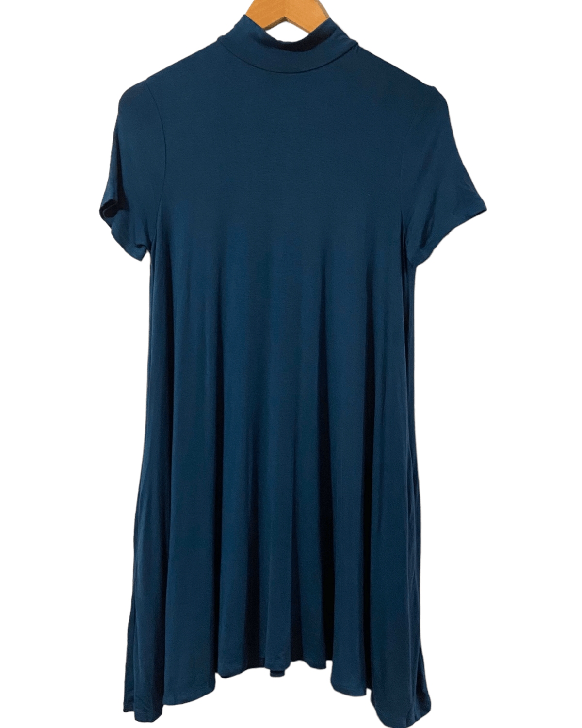 Dark Winter EVERLEIGH deep teal zip back mock neck dress