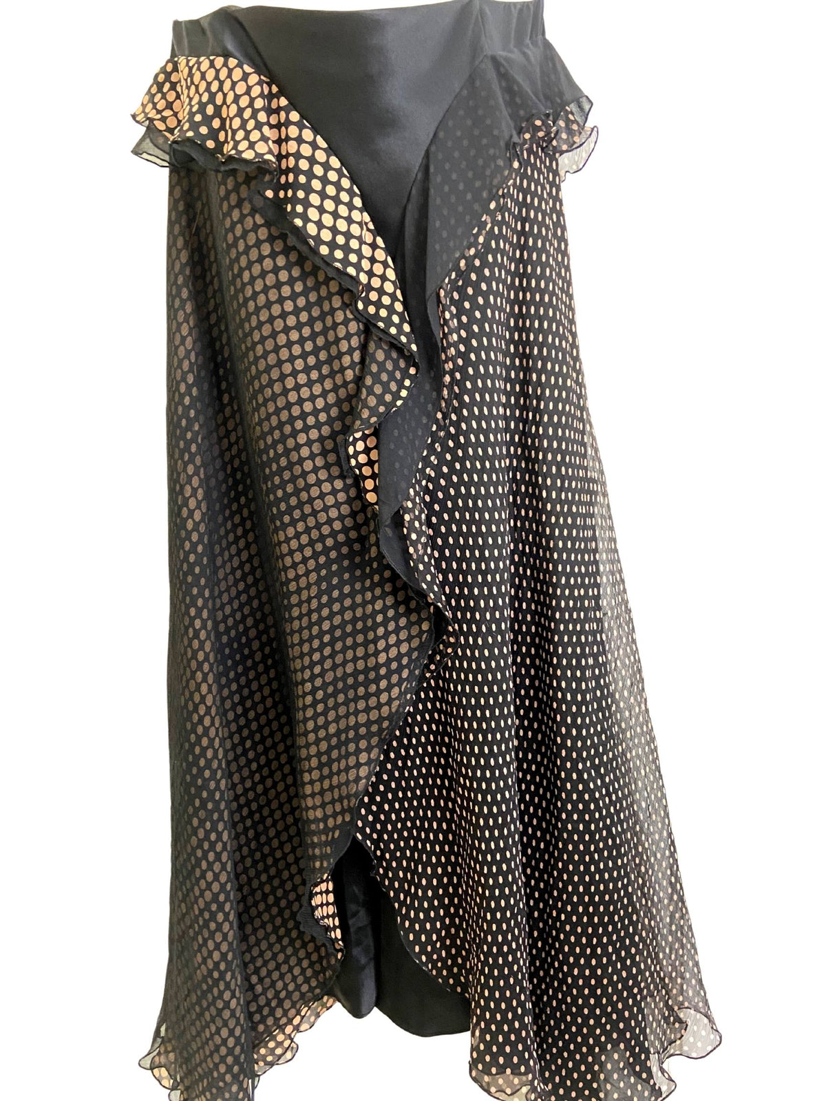 Dark Winter FENN WRIGHT MANSON silk dot tan black dress