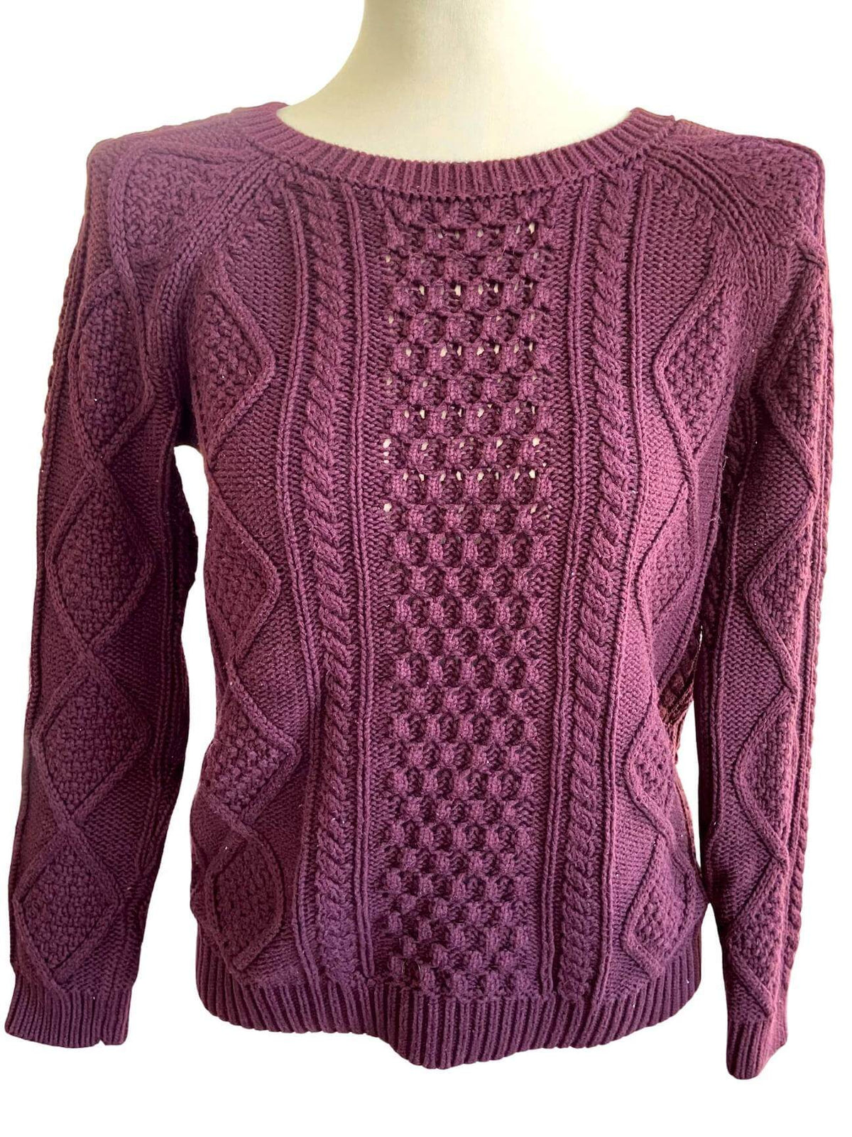 Dark Winter GAP wine cableknit sweater