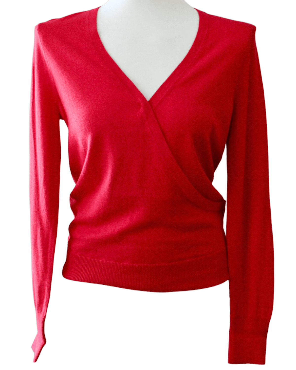 Dark Winter HALOGEN chili red mock wrap sweater