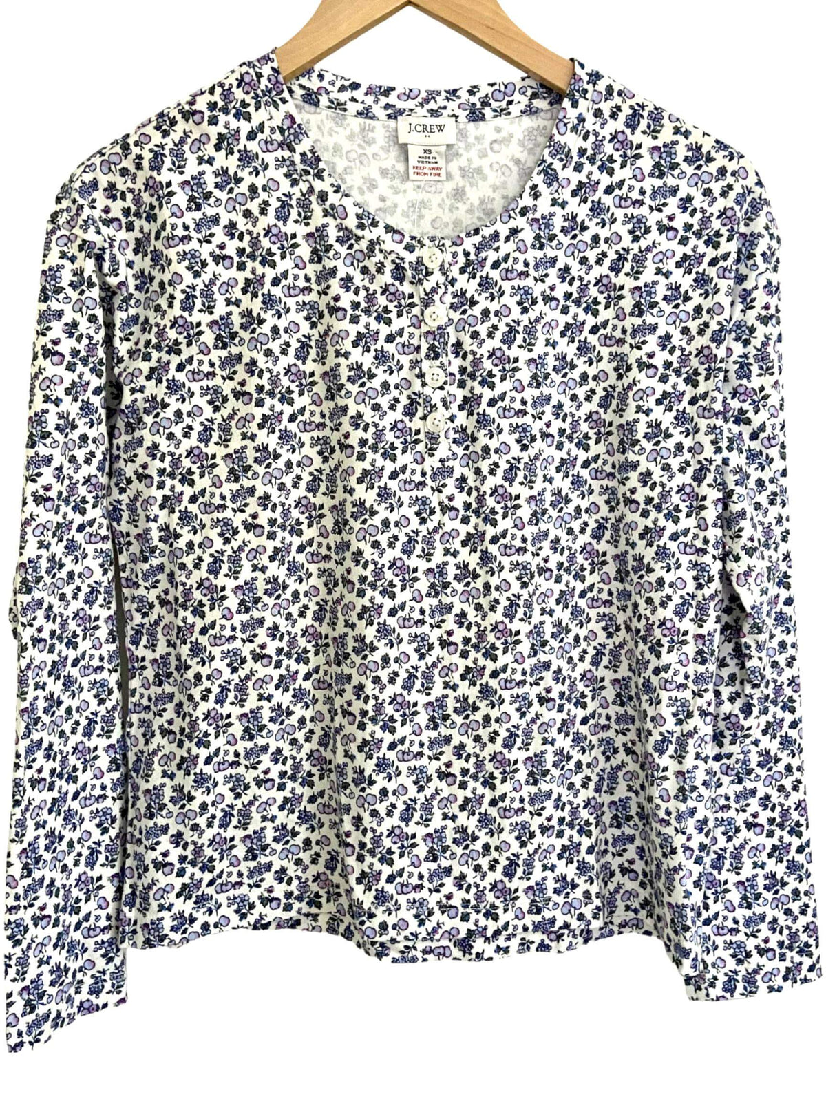 Dark Winter J.CREW floral print henley tee