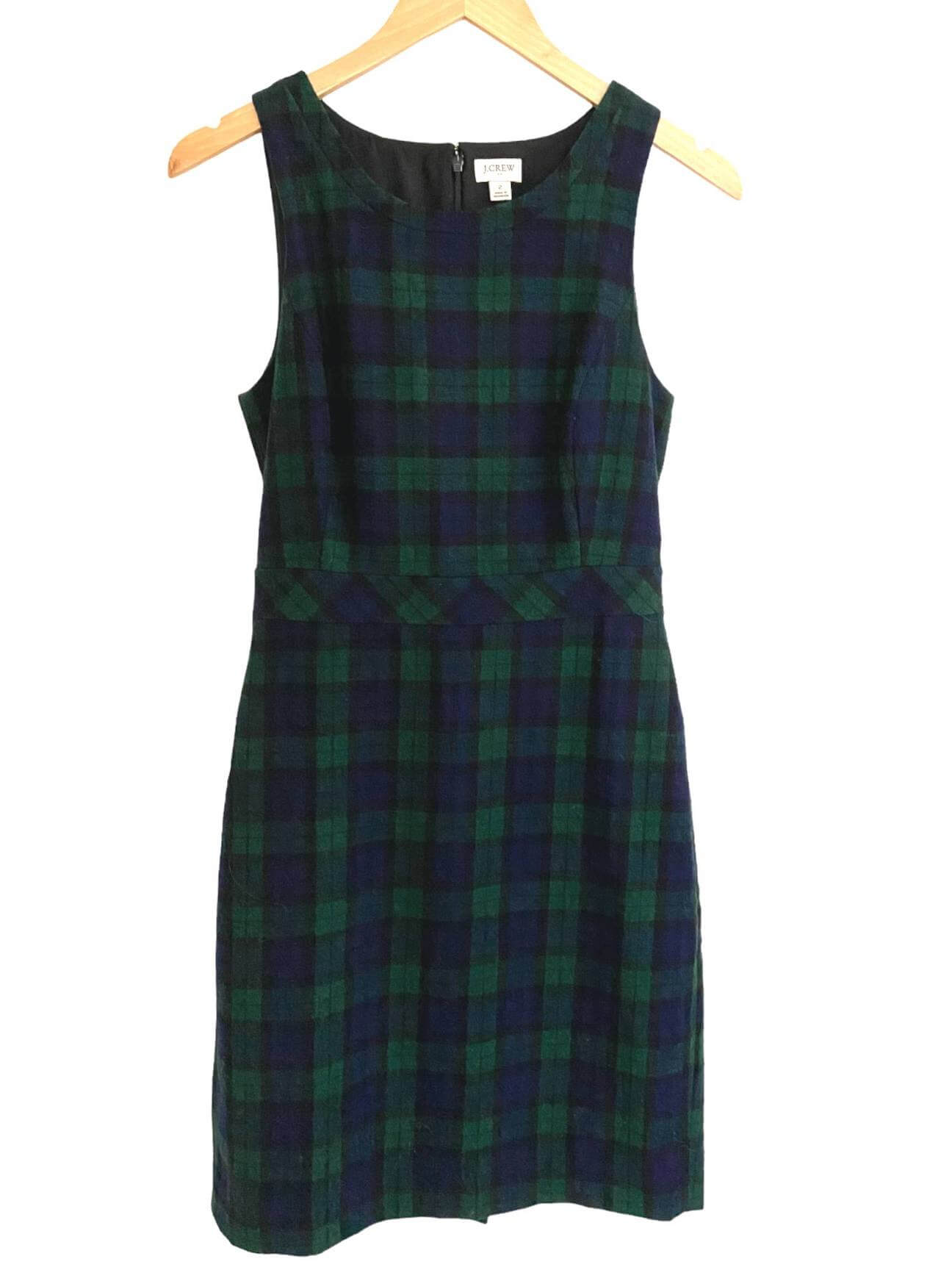 Dark Winter J.CREW plaid wool sleeveless dress
