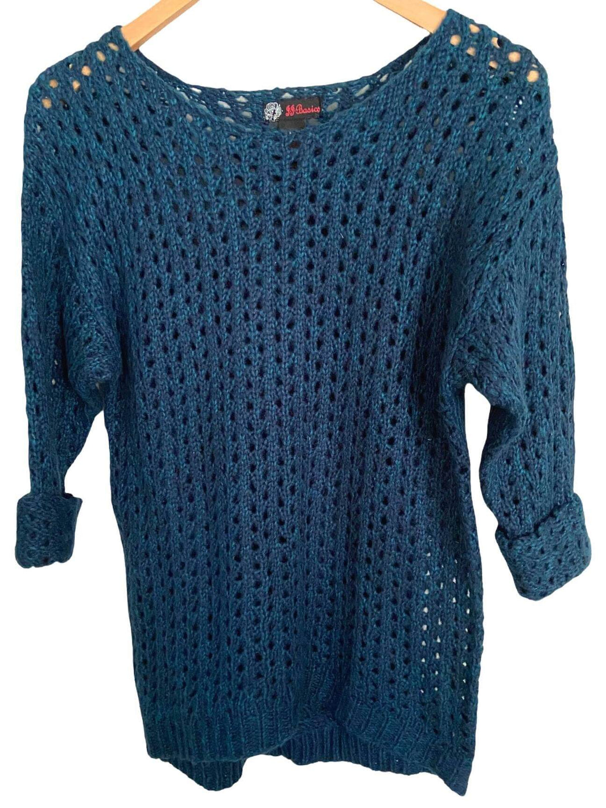 Dark Winter JJ BASICS teal knit sweater