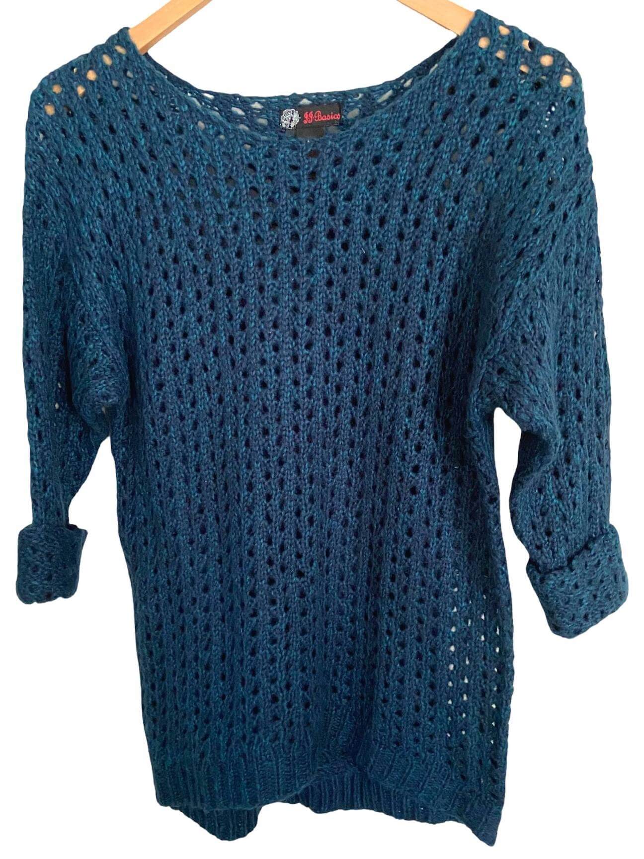 Dark Winter JJ BASICS teal knit sweater