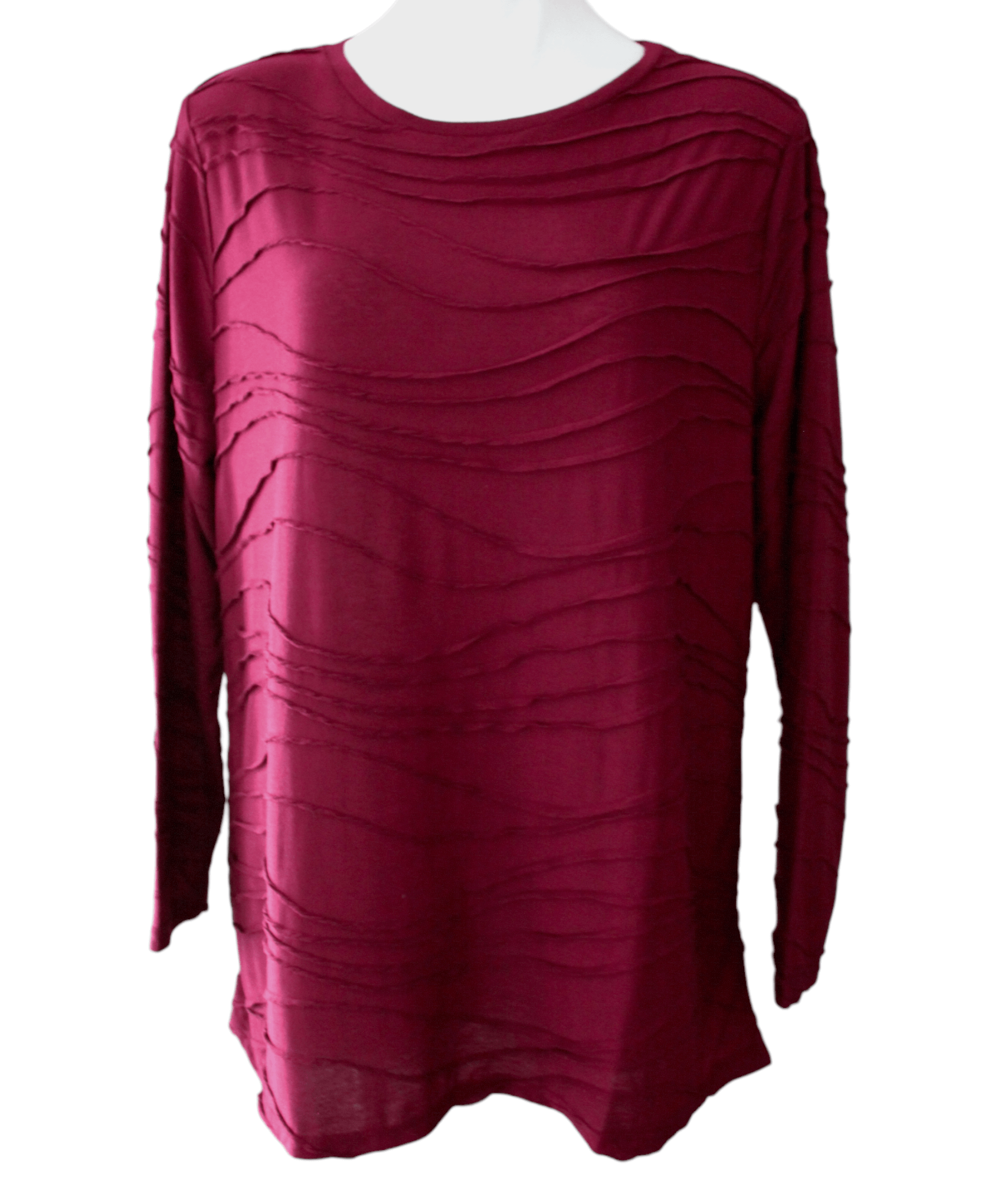 Dark Winter JOE FRESH burgundy wavy jacquard top