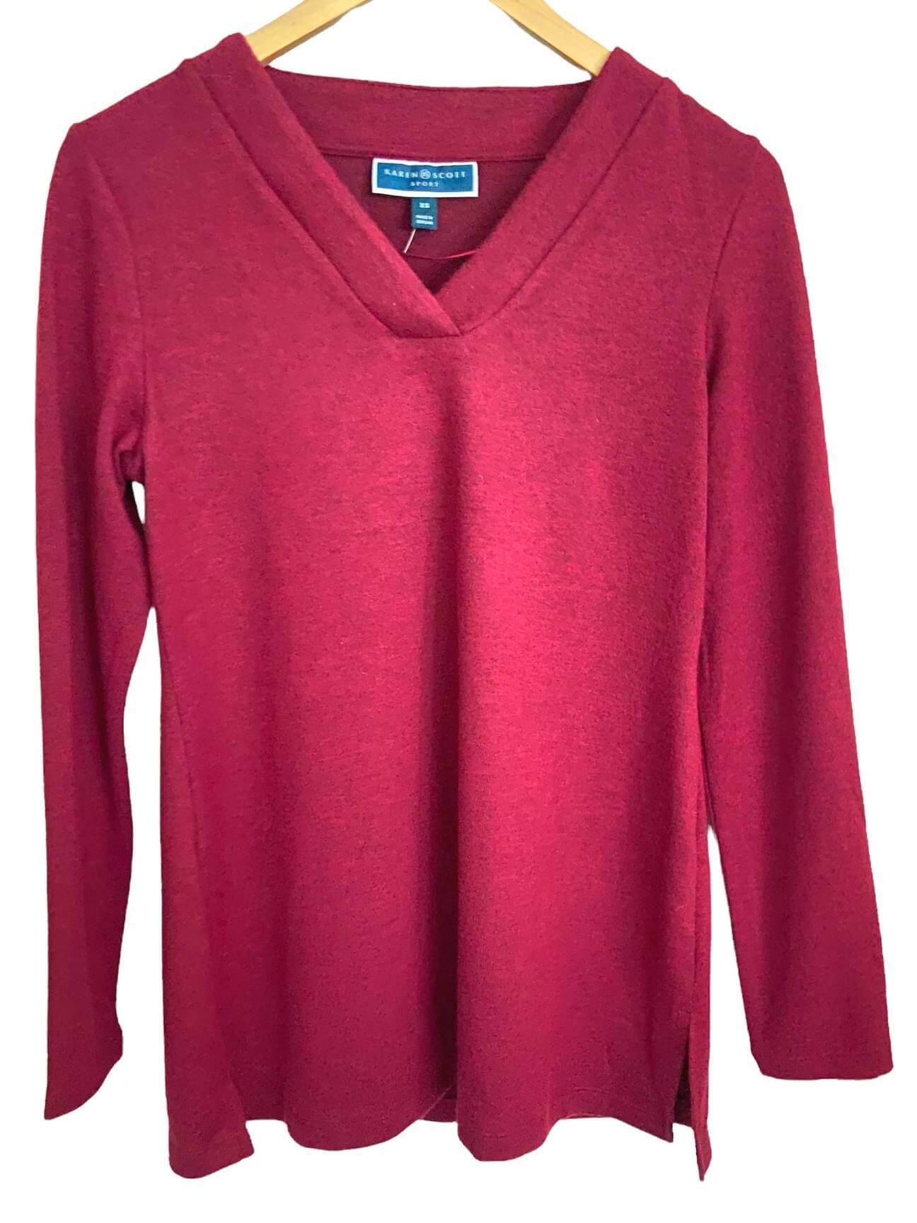 Dark Winter KAREN SCOTT merlot sweater