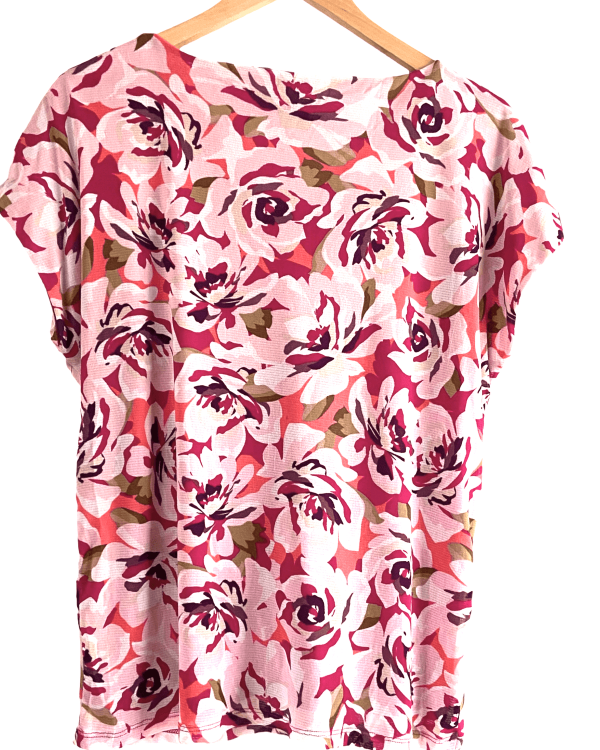Dark Winter LIZ CLAYBORNE rose print twist front blouse top