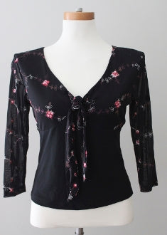 Dark Winter MKM DESIGNS black floral top