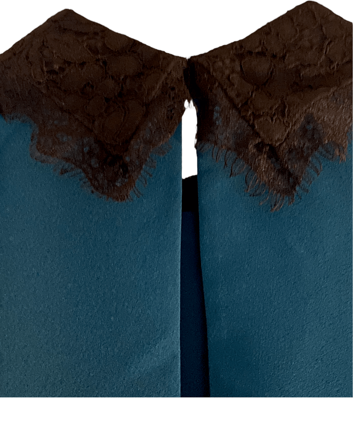 Dark Winter NANETTE LEPORE sleeveless celtic green dress black lace collar 