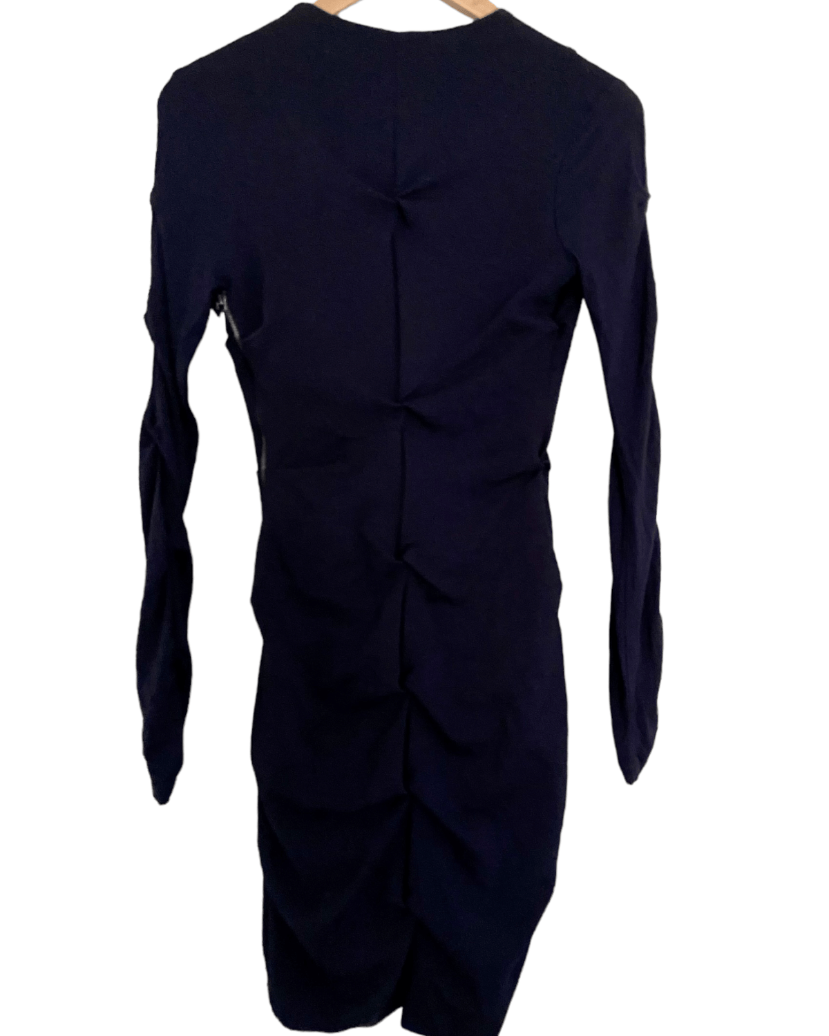 Dark Winter NICOLE MILLER ruched navy blue dress