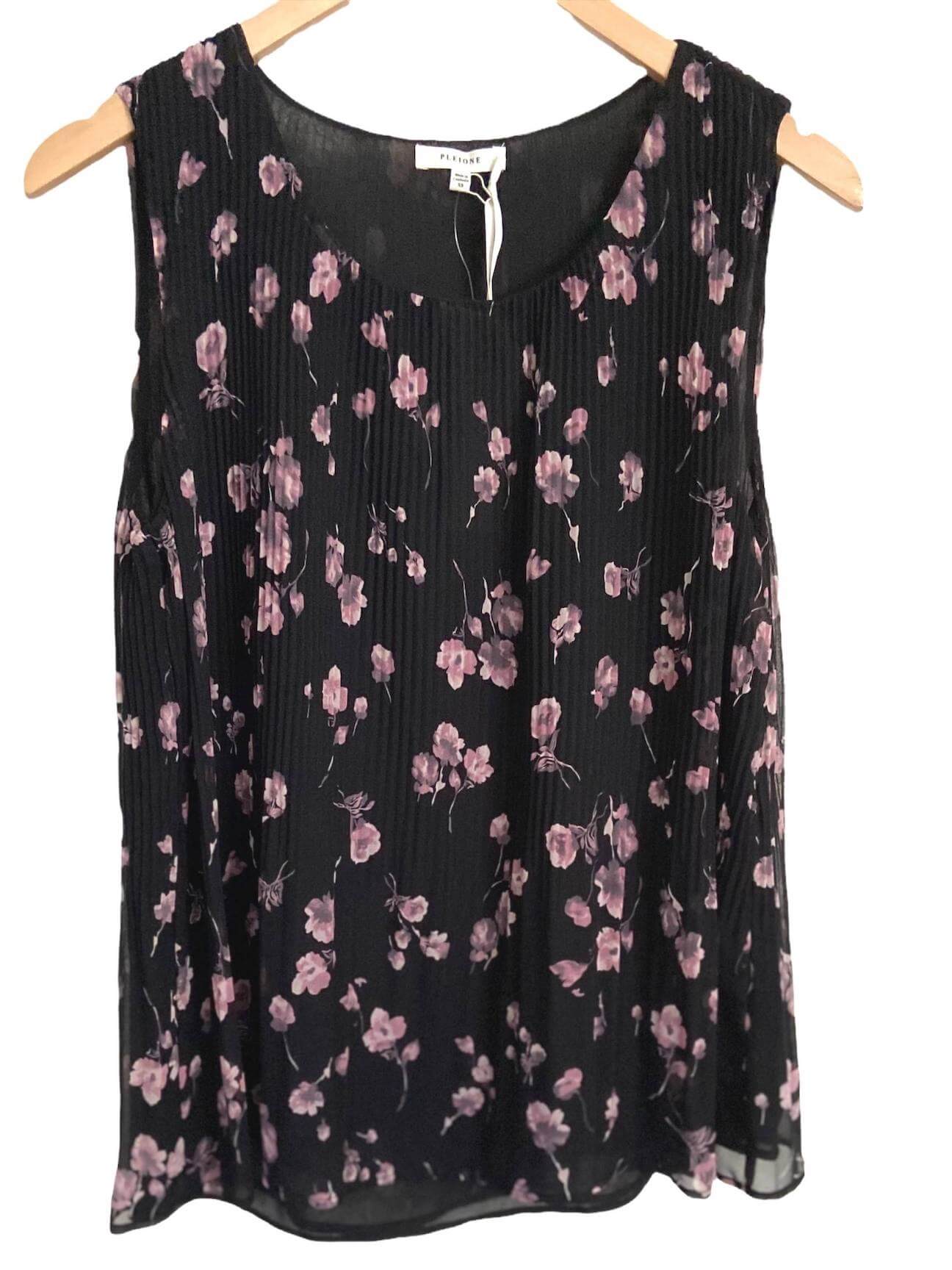 Dark Winter PLEIONE pleated floral blouse 