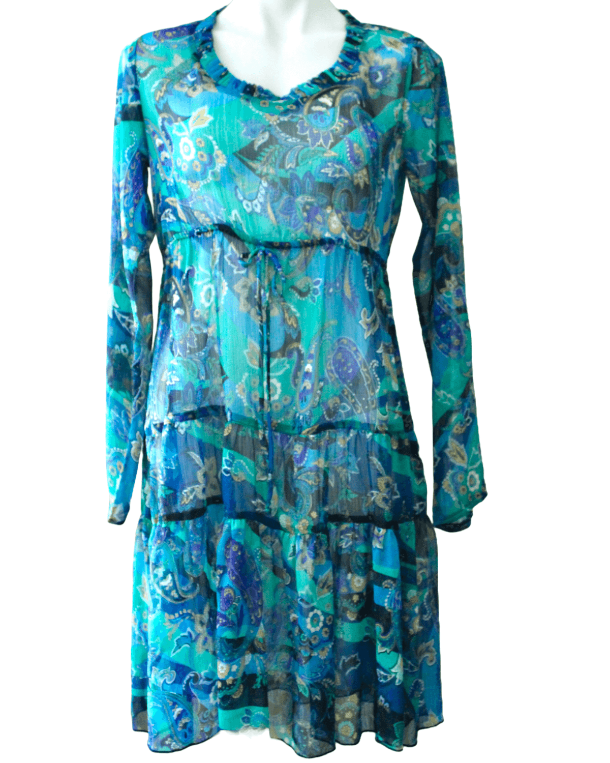 Dark Winter SAHALIE sheer print dress