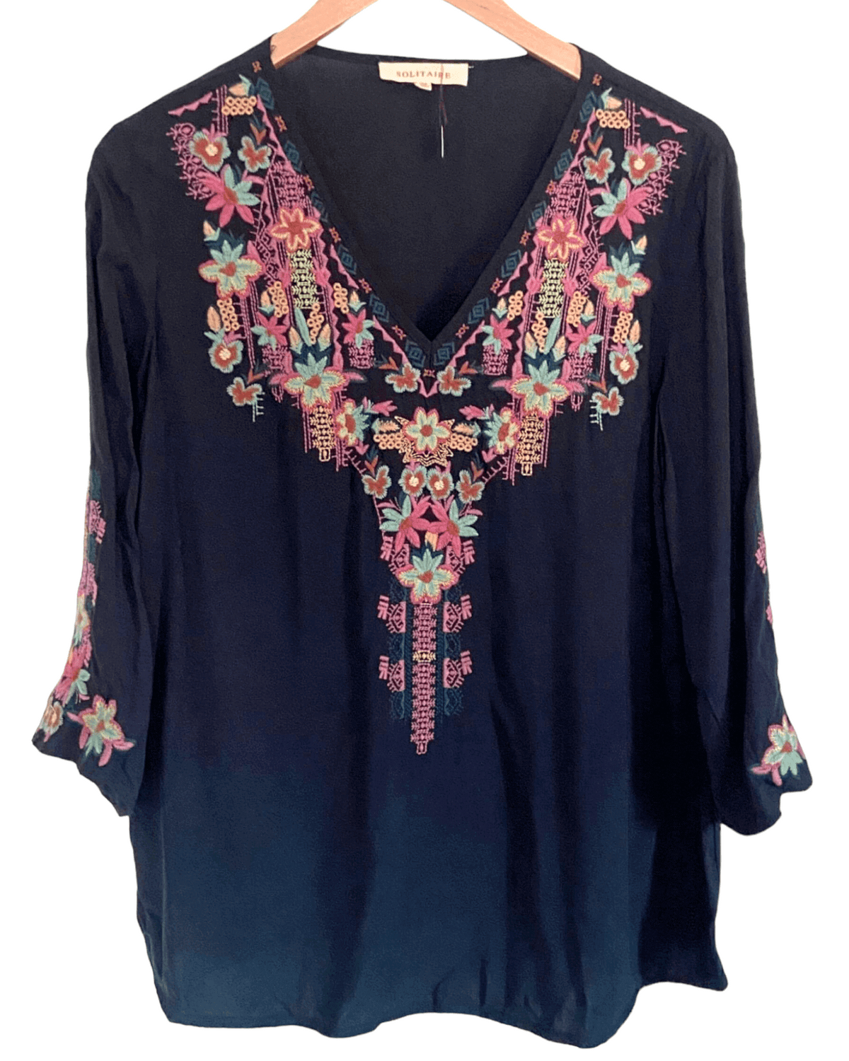 Dark Winter SOLITAIRE embroidered blouse