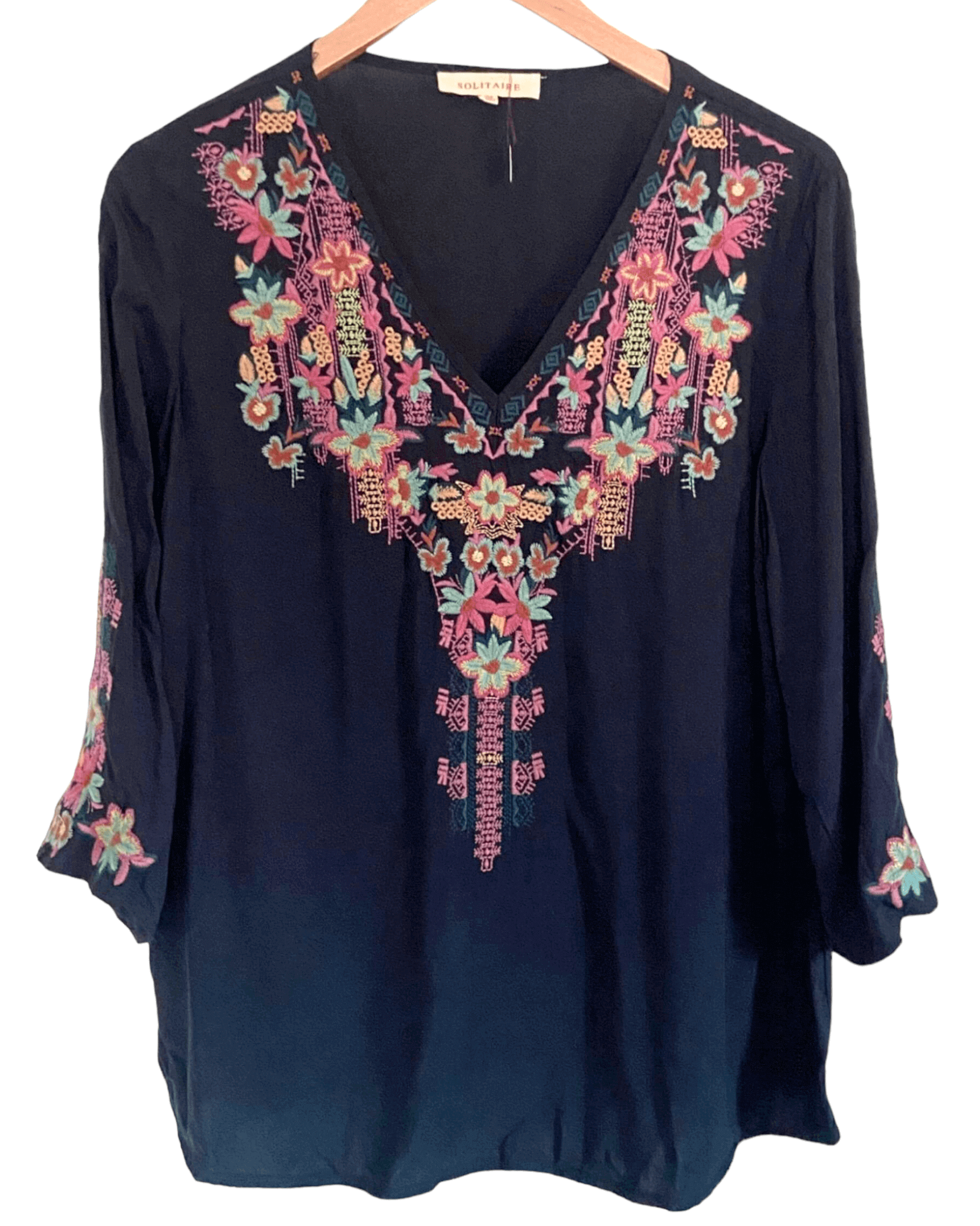 Dark Winter SOLITAIRE embroidered blouse