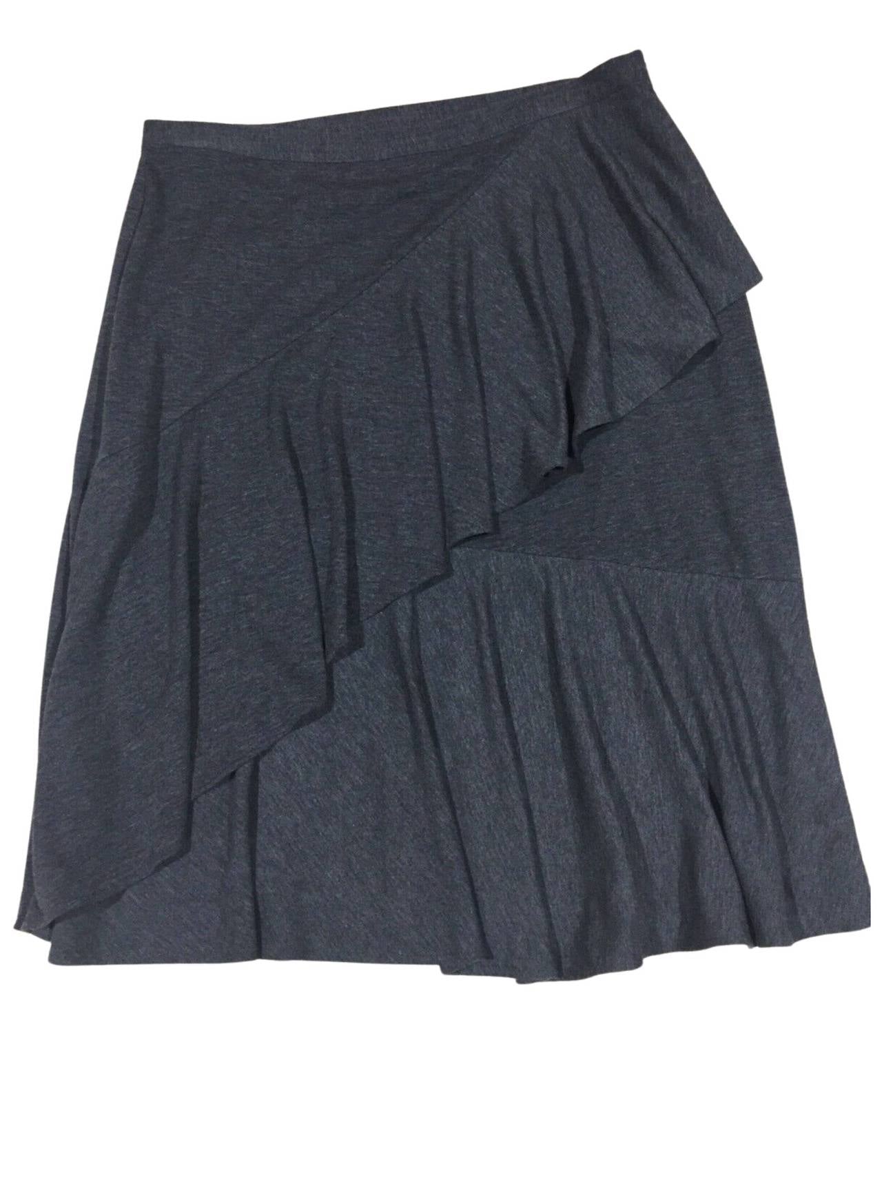 Dark Winter SUNDANCE gray knit ruffle skirt