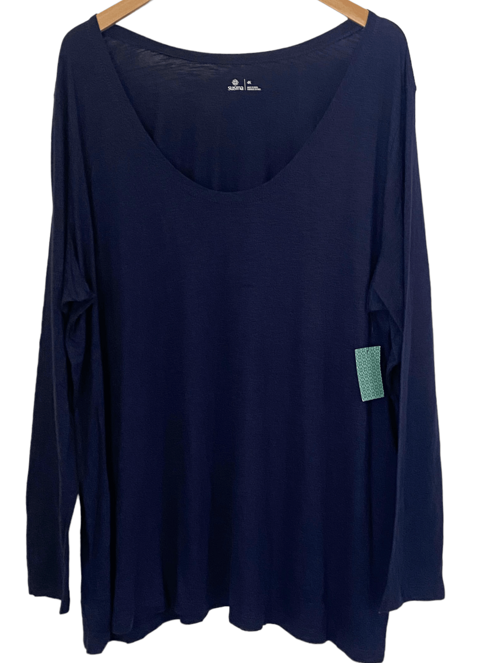 Dark Winter SUSINA midnight blue scoop neck t-shirt top