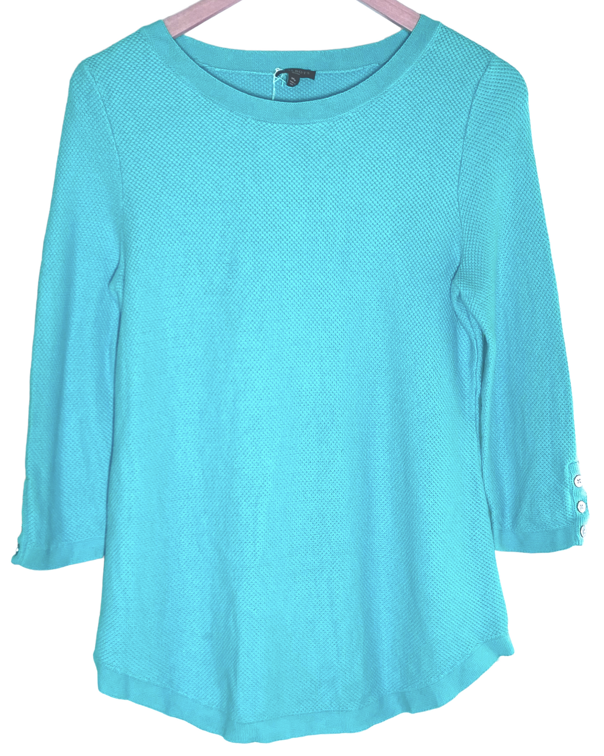 Dark Winter TALBOTS blue waffle knit sweater