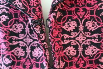 Dark Winter TALBOTS burgundy embroidered print jacket