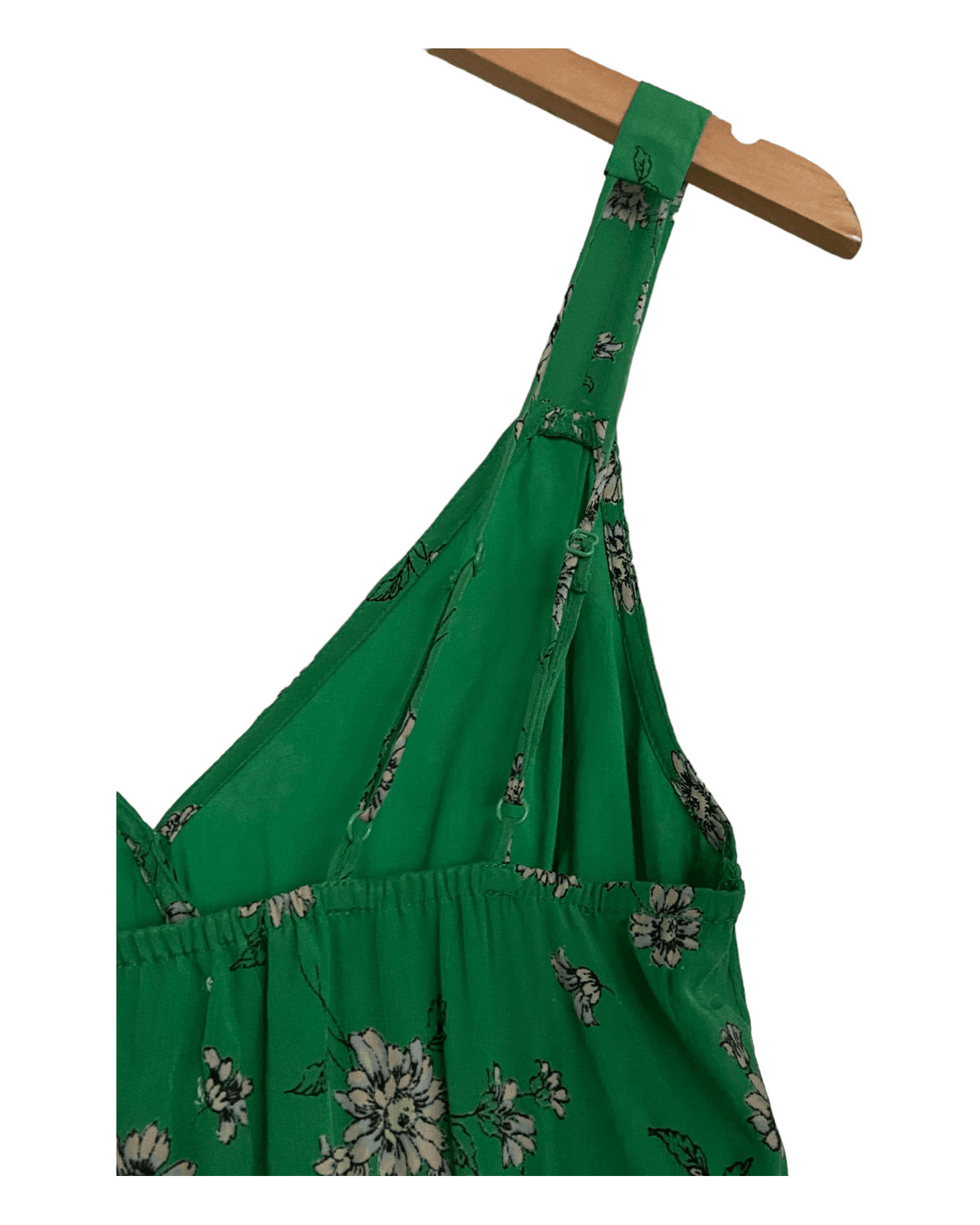 Dark Winter URBAN OUTFITTERS faux-wrap green flower pint mini dress