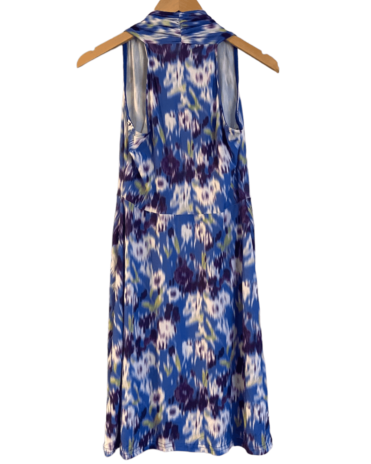 Dark Winter VIERECK blue and white floral print sleeveless dress