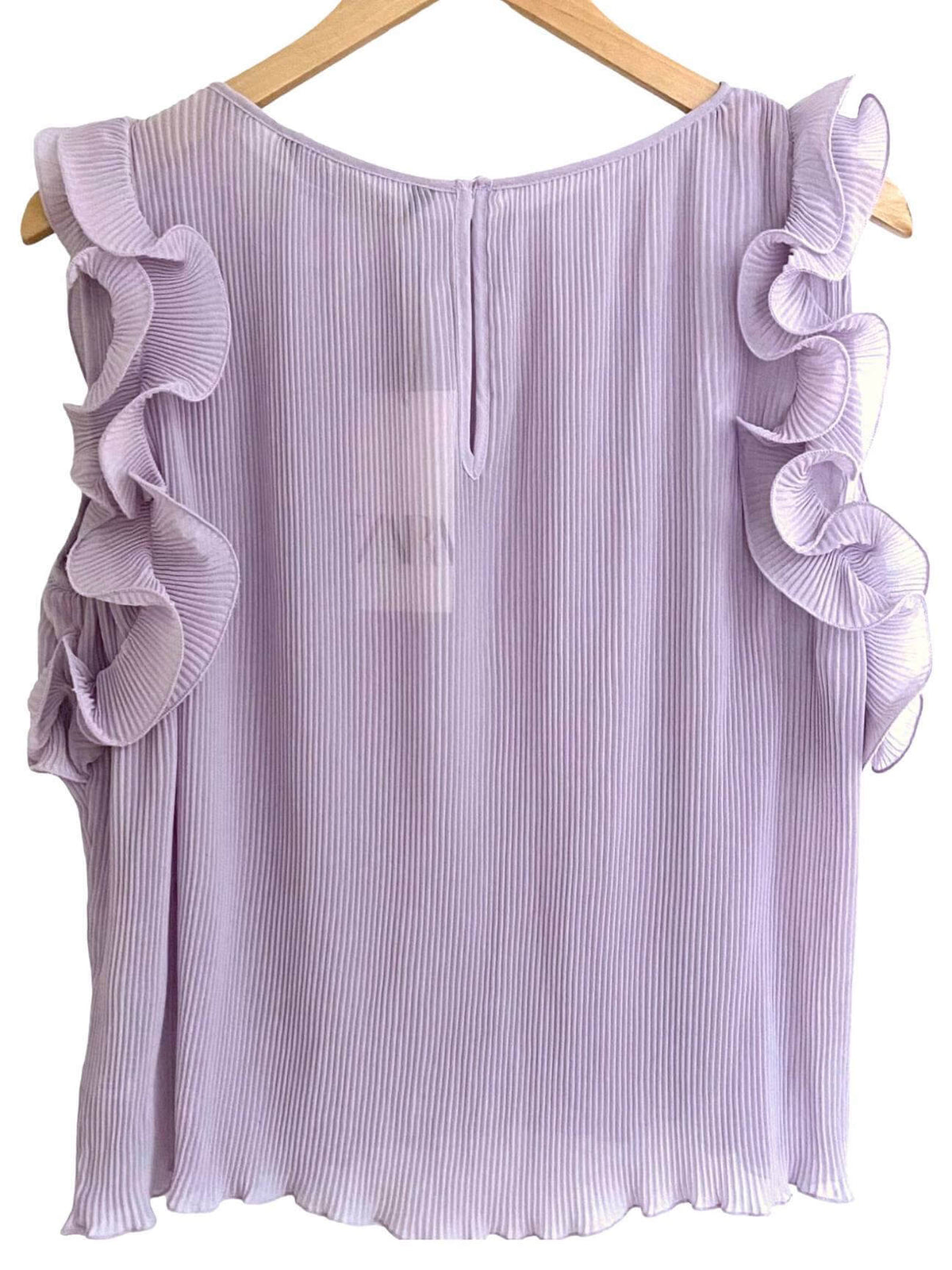 Dark Winter ZARA violet ice pleated ruffle top