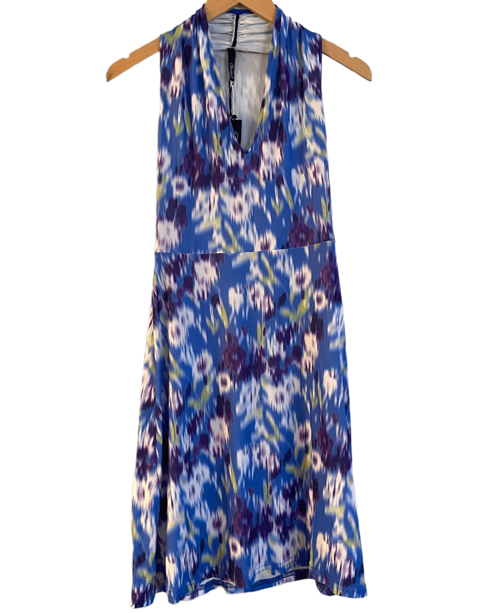 Dark Winter VIERECK floral print v-neck sleeveless dress
