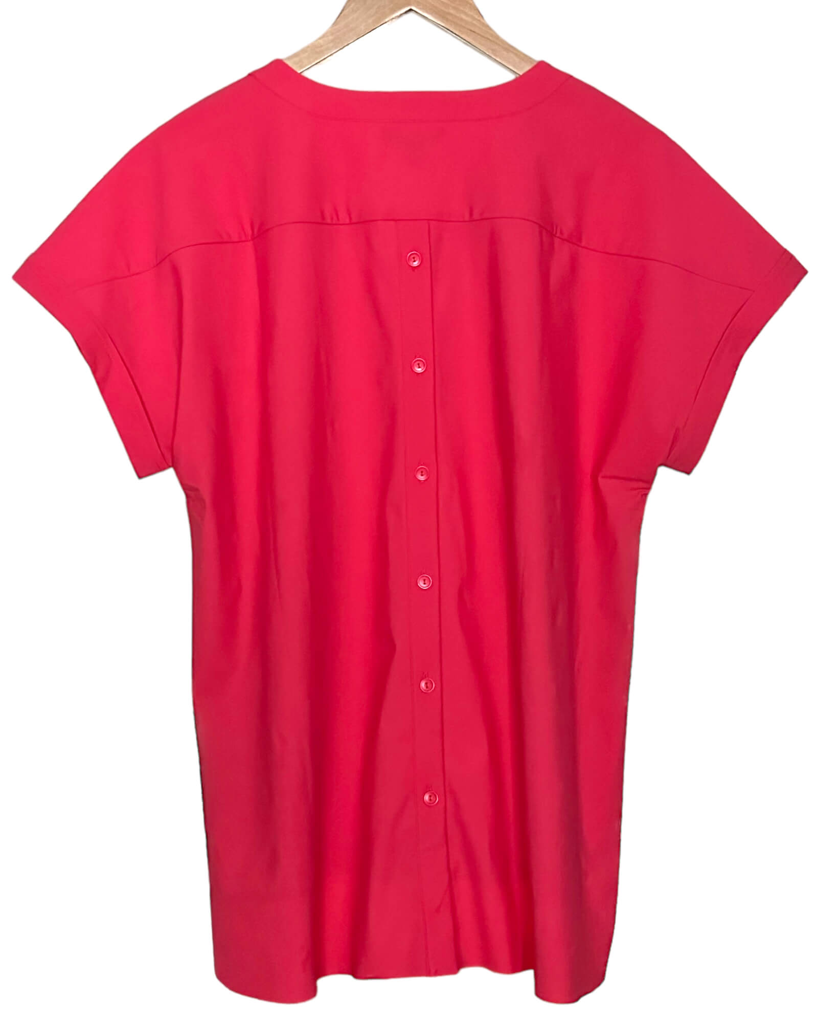 Light Spring ALFANI royal peony button back split-neck blouse