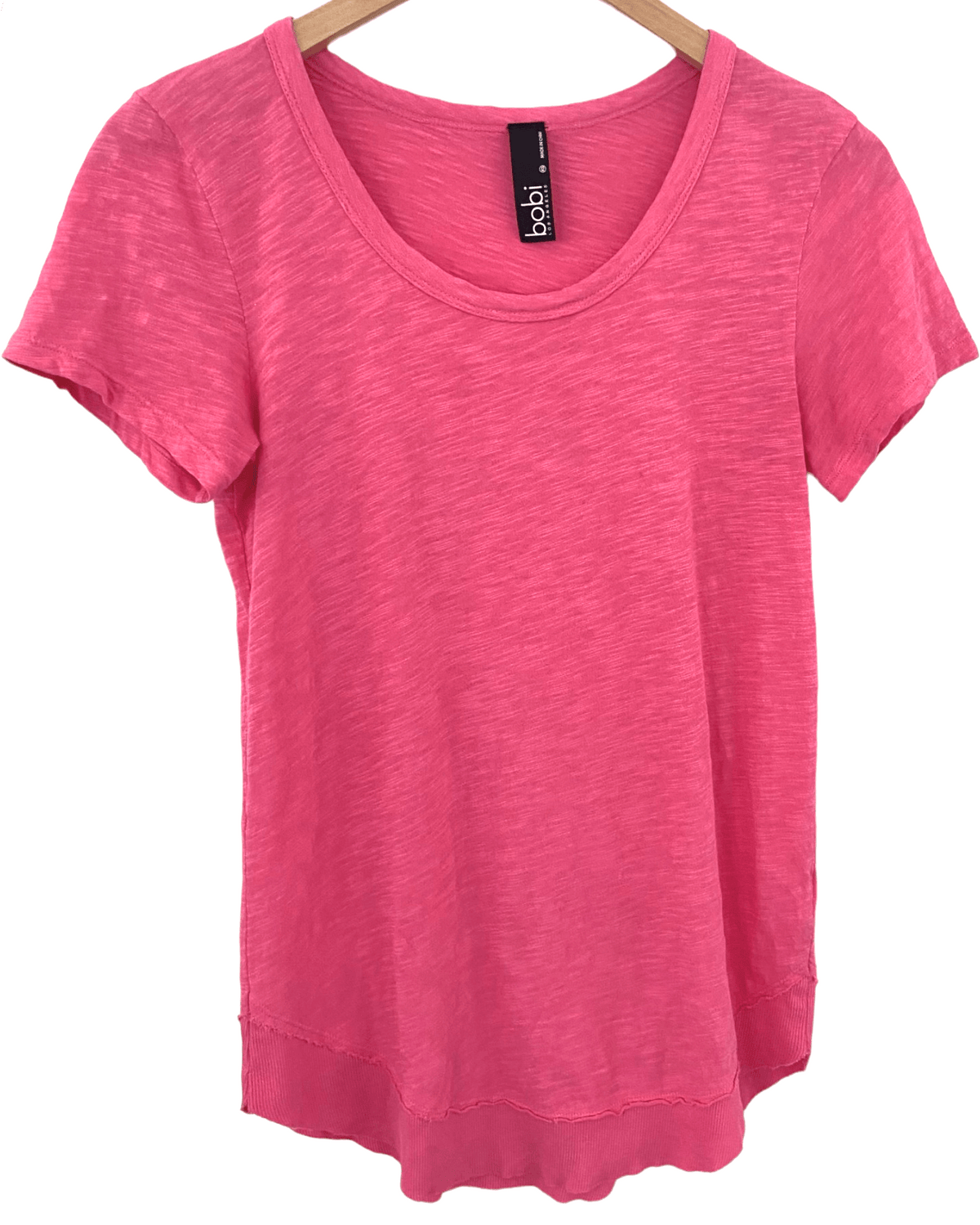 Light Spring  BOBI pink short sleeve round hem tee
