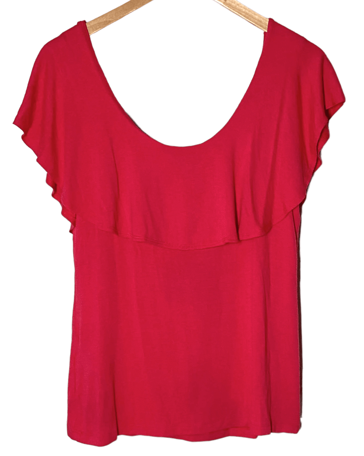 Light Spring BOBEAU carnation pink ruffle sleeveless top
