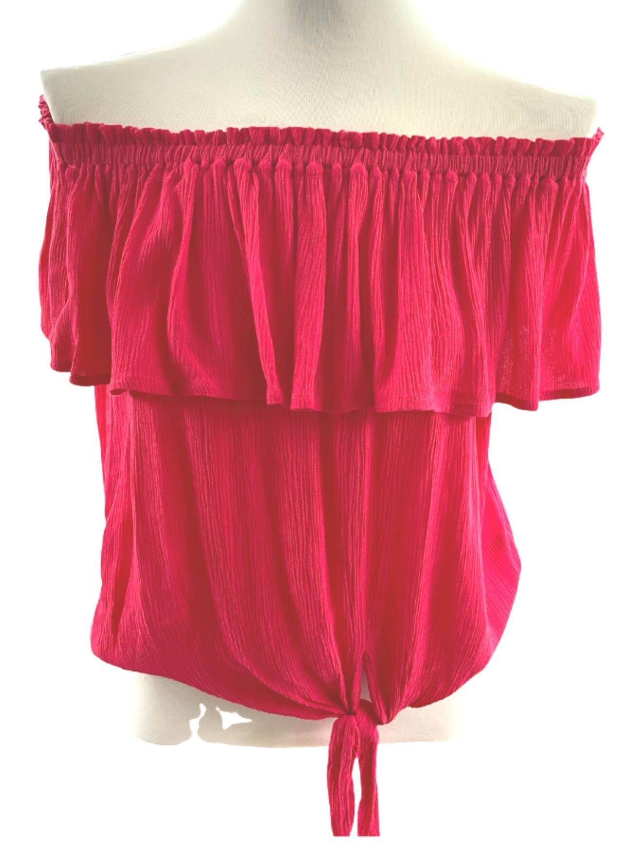 Light Spring EXPRESS raspberry ruffle top